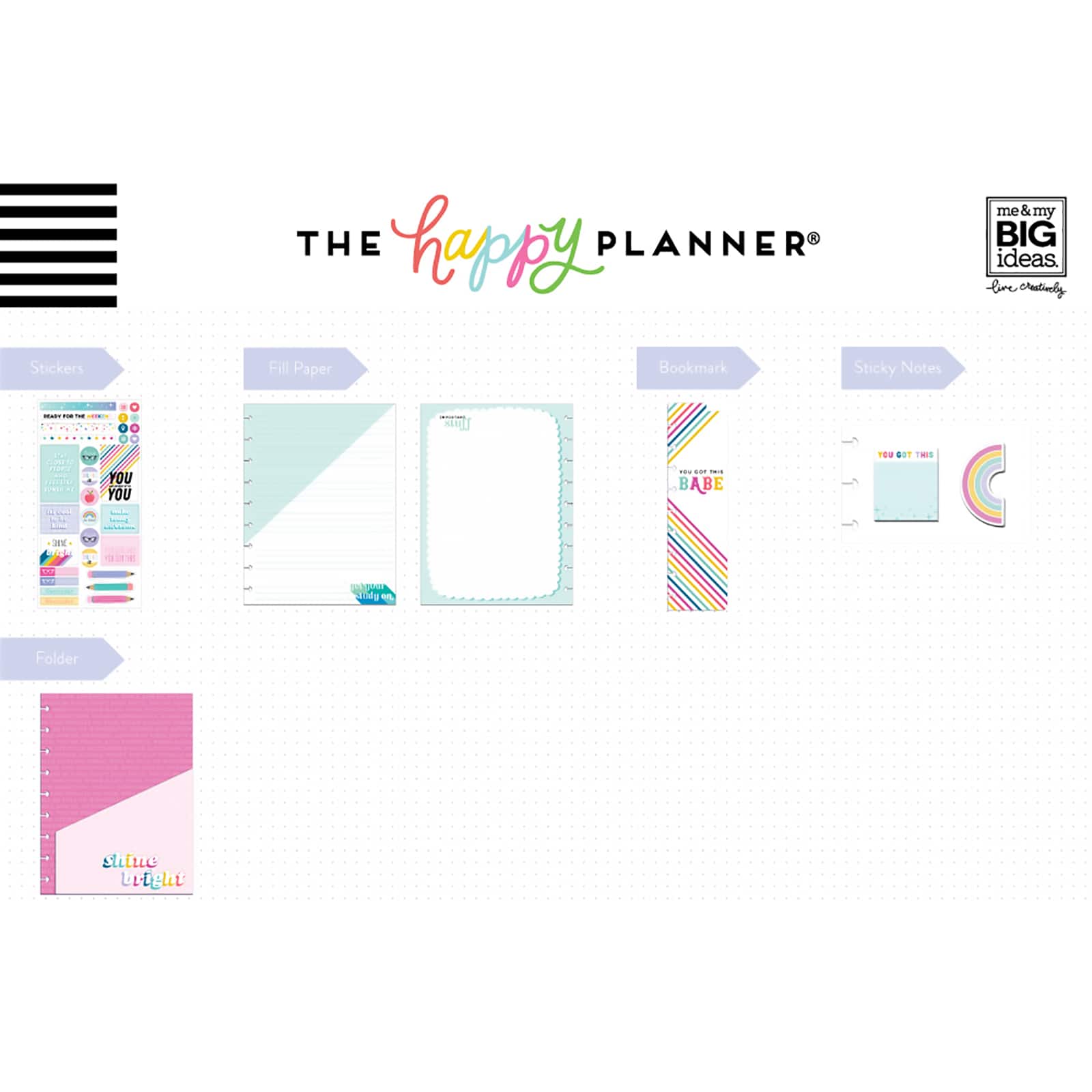 The Classic Happy Planner&#xAE; Get Your Happy On Student Multi Accessory Pack