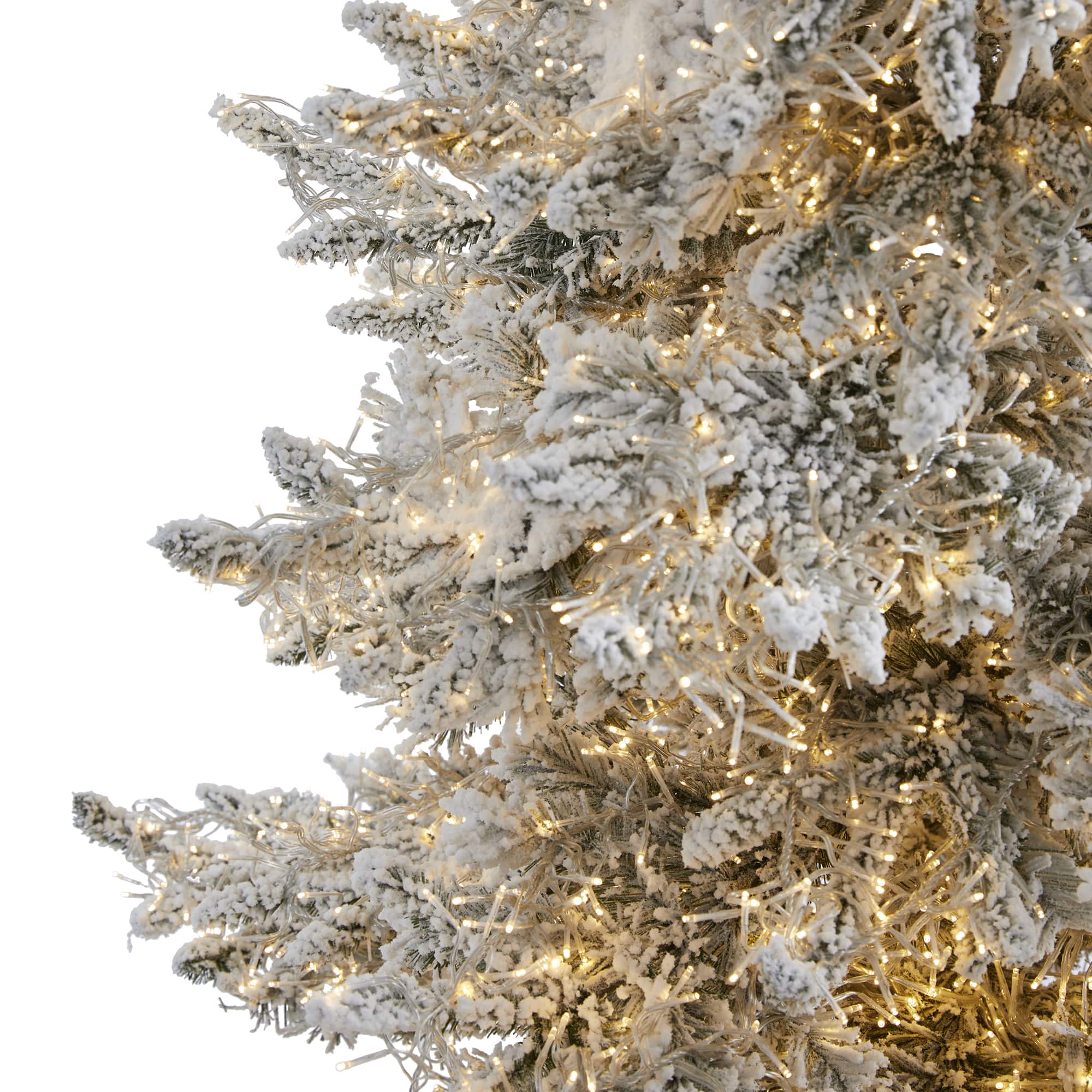 7.5ft. Pre-Lit Flocked Grand Northern Rocky Fir Artificial Christmas Tree with Warm Cluster Multifunction LED Lights