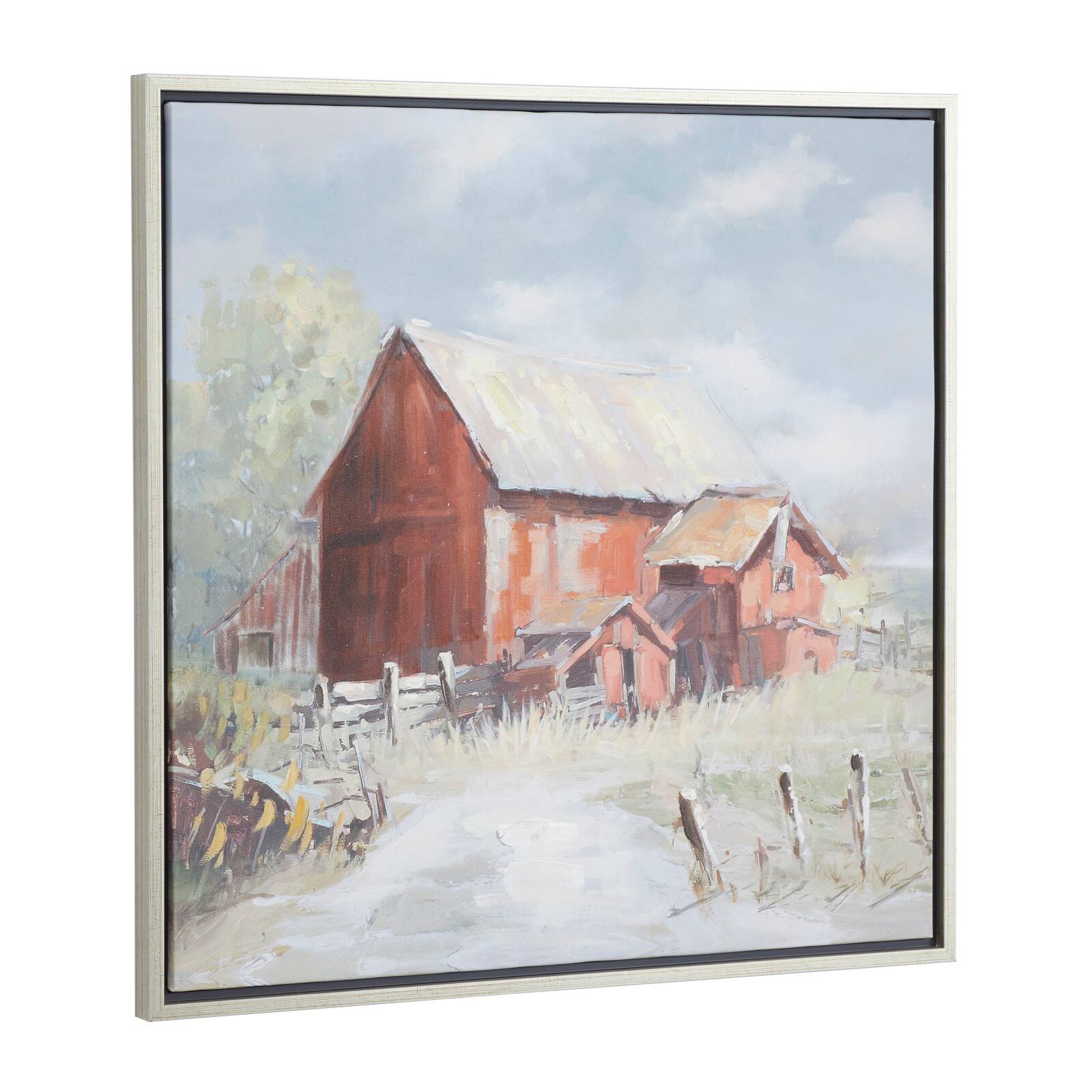Multi Polystone Modern Farmhouse Framed Wall Art, 28" x 28"