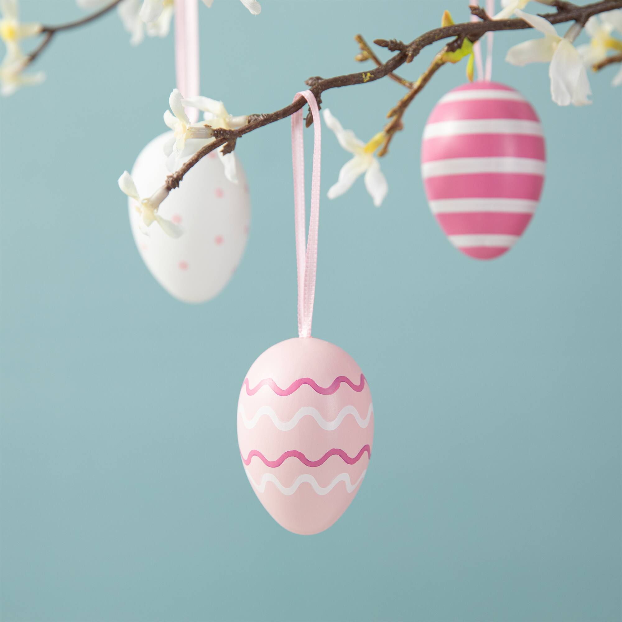 Glitzhome&#xAE; Blue &#x26; Pink Easter Plastic Eggs, 24ct.