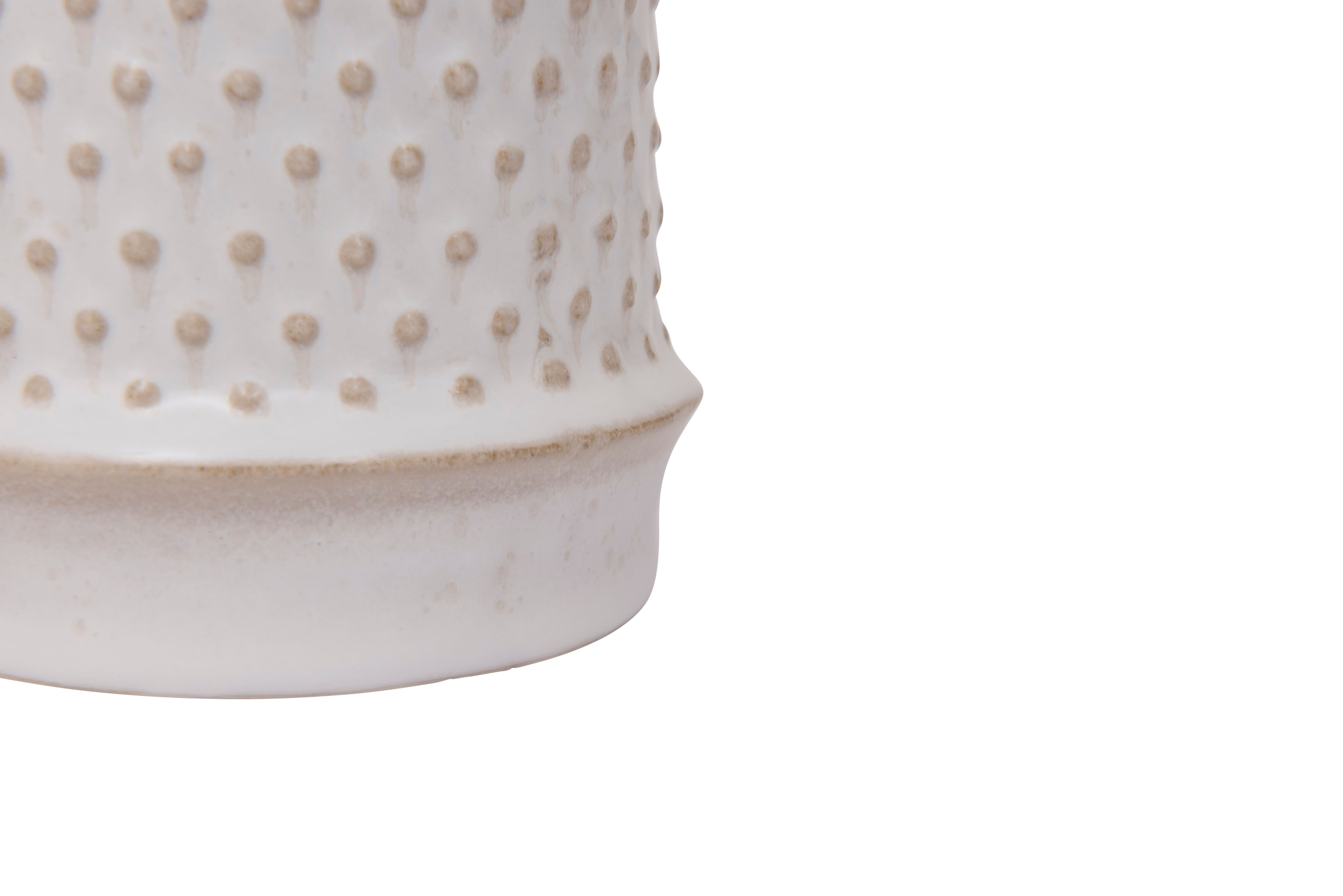 White Hobnail Pattern Stoneware Mug Set