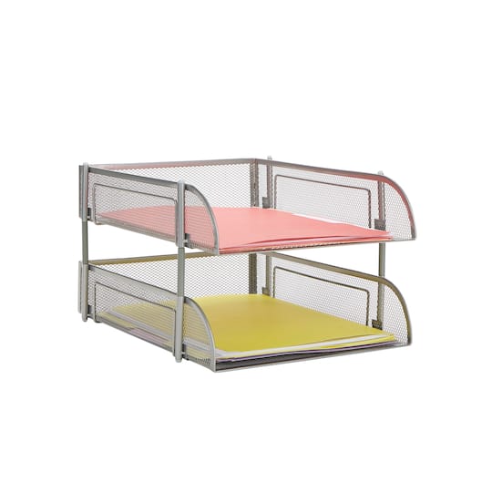 Mind Reader Silver 2 Piece Stackable Metal Mesh Letter Tray | Michaels