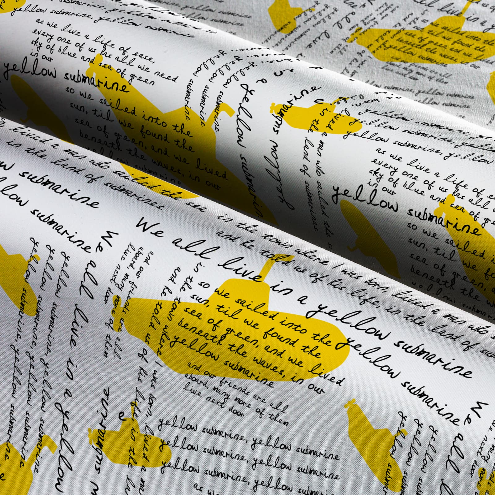 Epic Lennon & McCartney Yellow Submarine Cotton Fabric