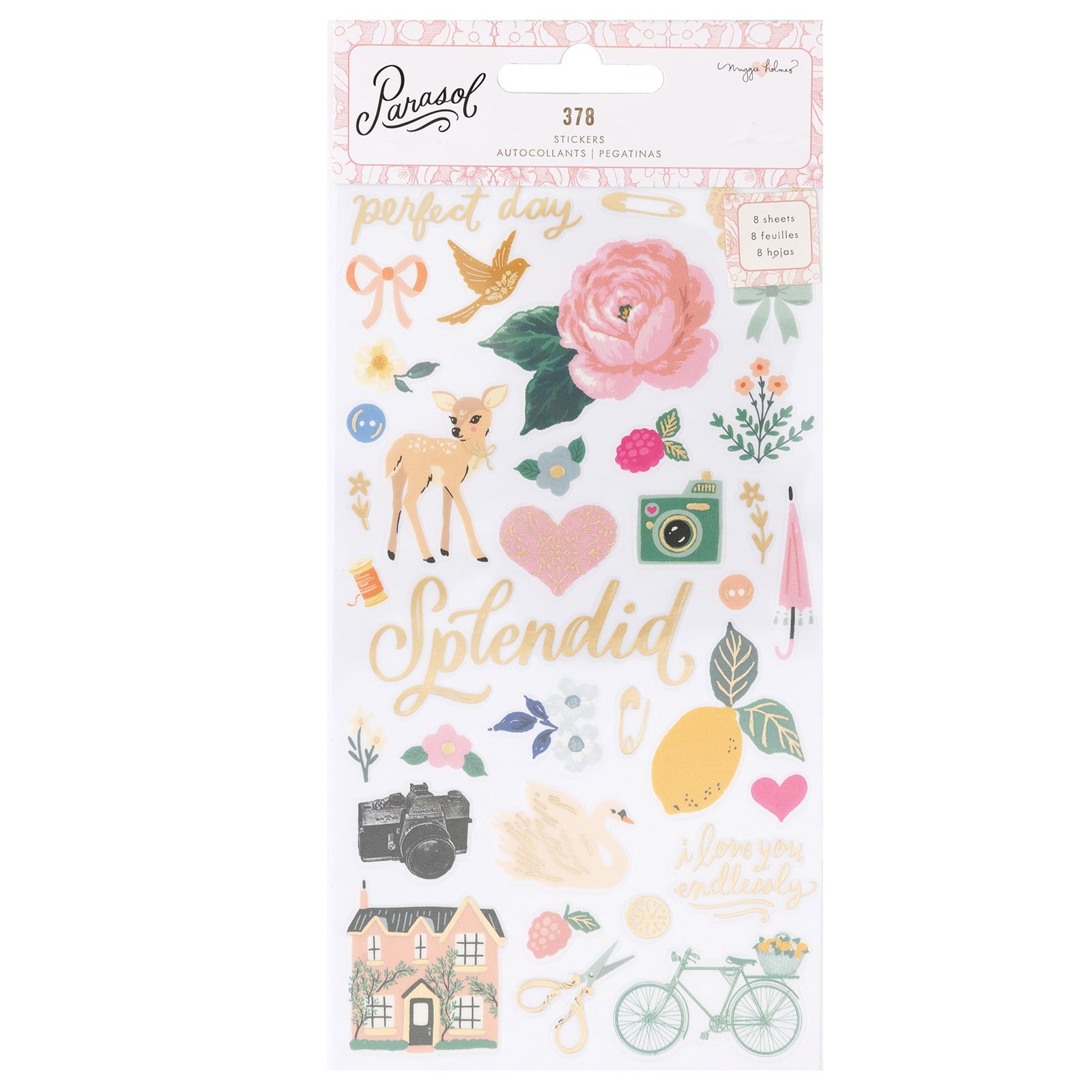 Maggie Holmes Parasol Sticker Book with Gold Foil Accents