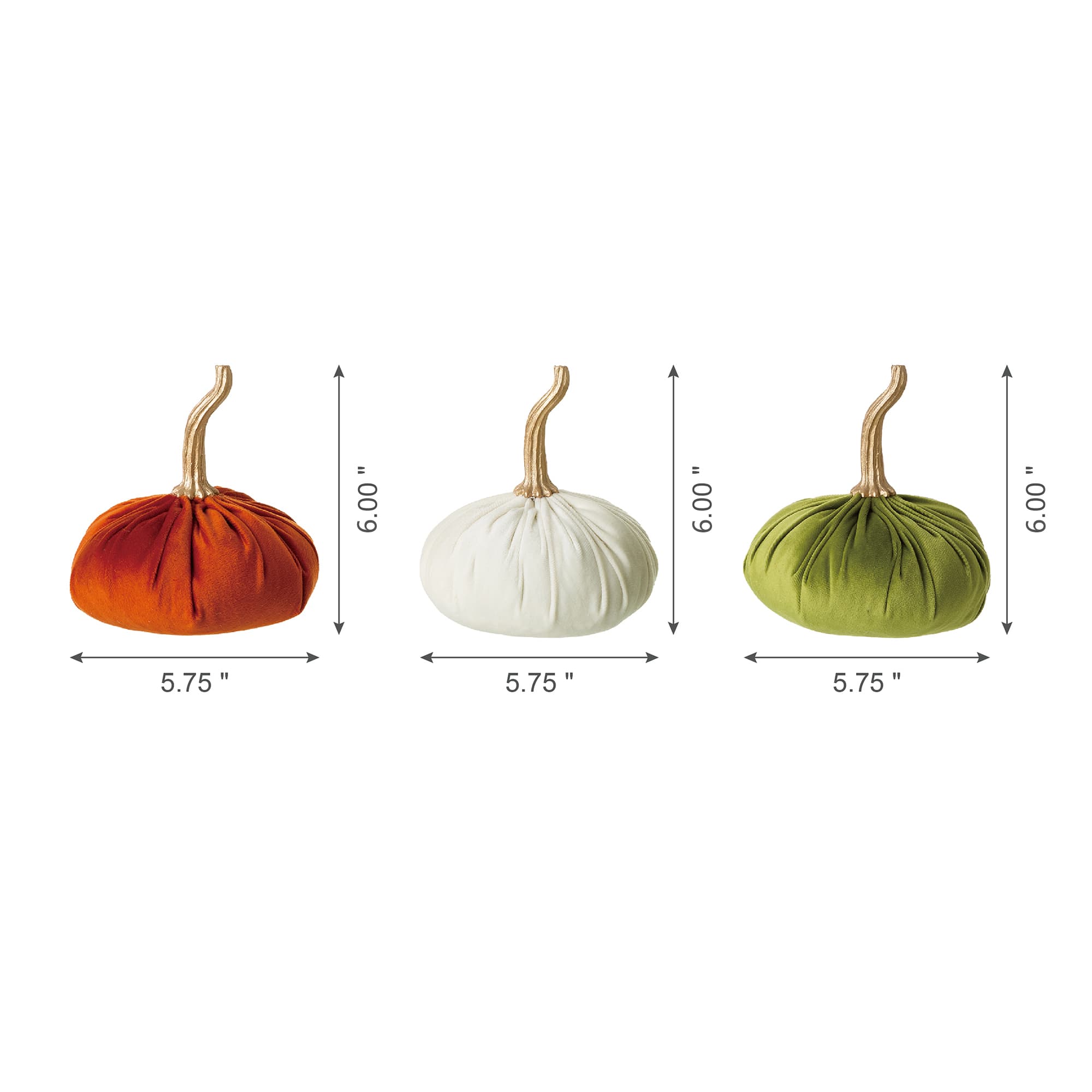 Glitzhome&#xAE; Colorful Velvet Pumpkins Set