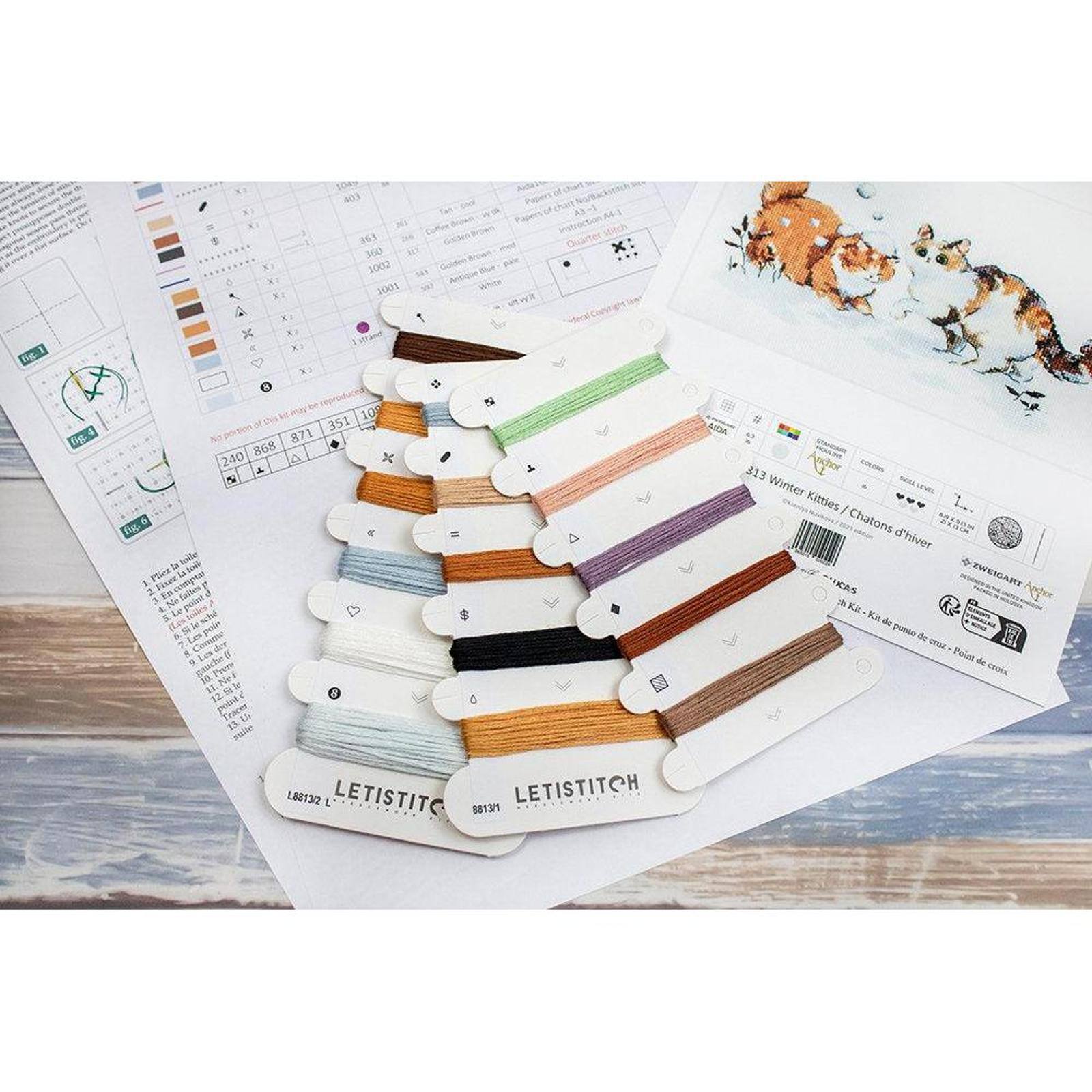 LetiStitch Winter Kitties Counted Cross Stitch Kit