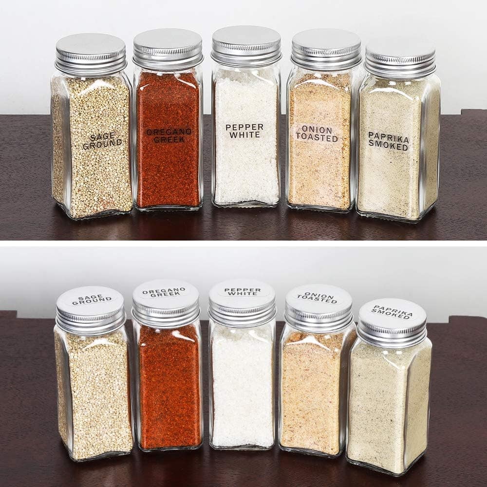 4oz. Glass Spice Jars Set