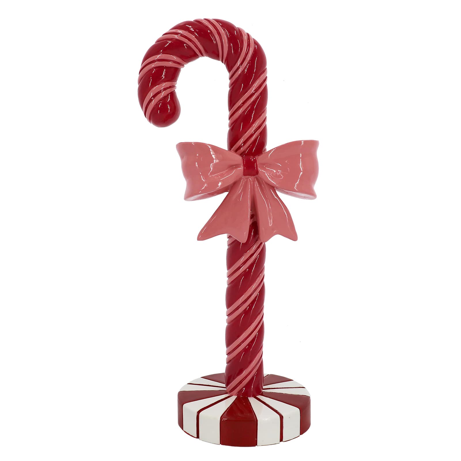 8&#x22; Candy Cane with Pink Bow Tabletop D&#xE9;cor by Ashland&#xAE;