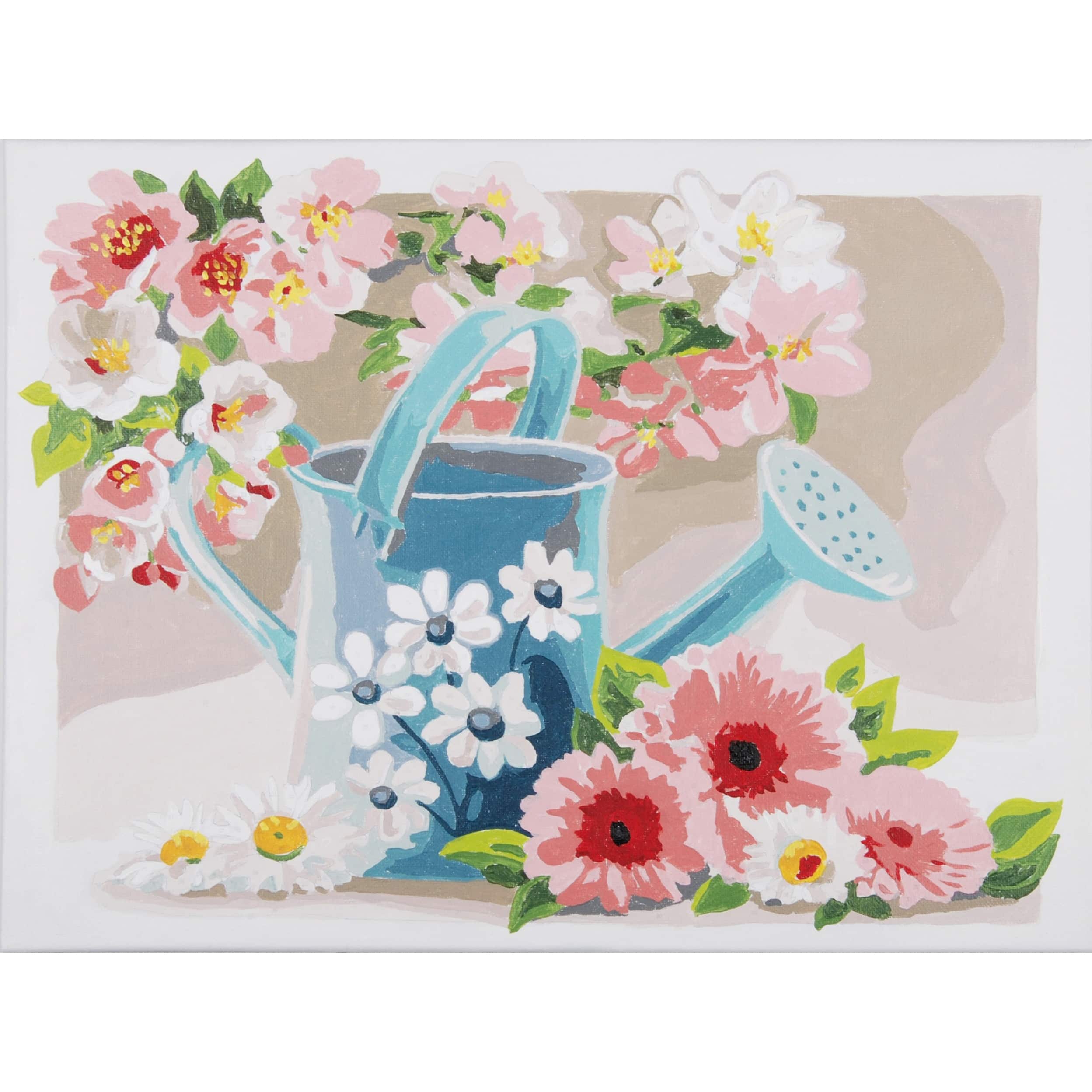 Vervaco Paint by Number Kit 16X12-Watering Can with Flowers