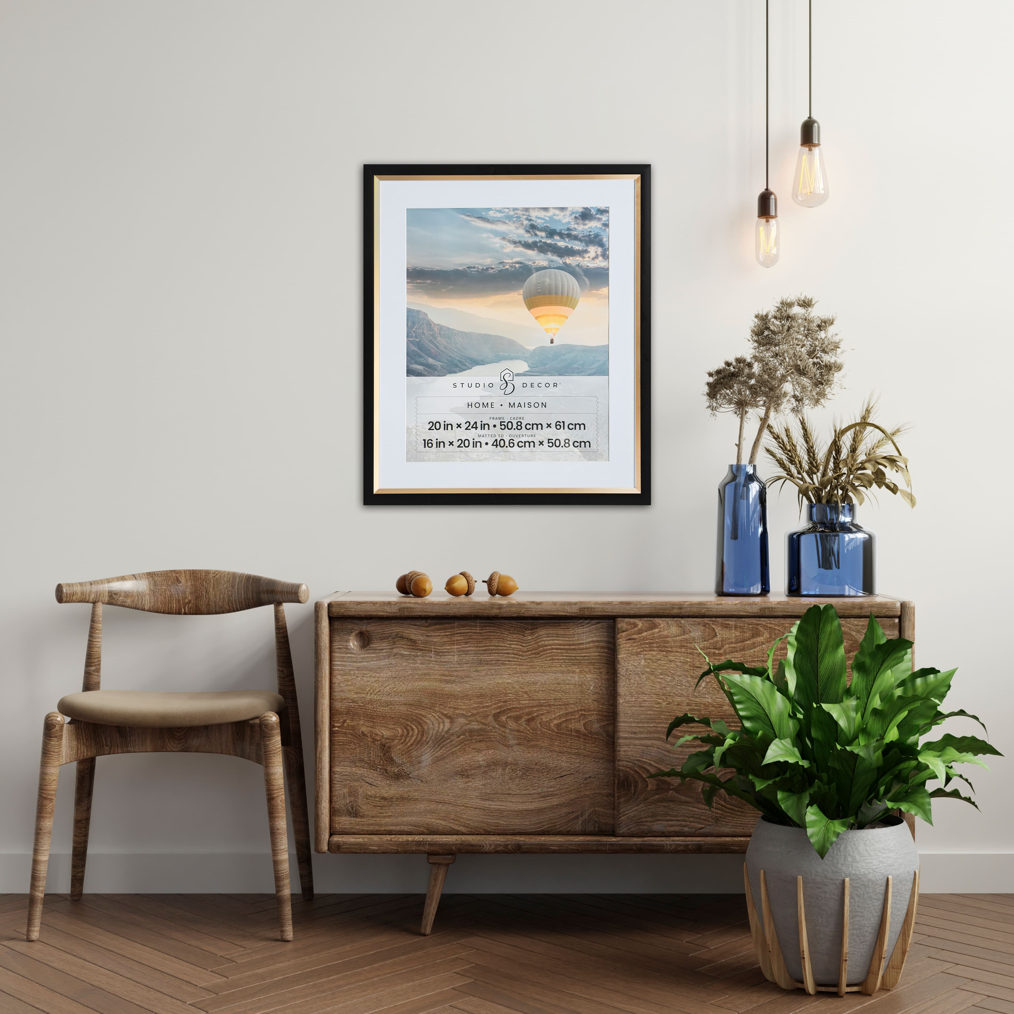 Home Black &#x26; Gold Frame with Mat by Studio D&#xE9;cor&#xAE;