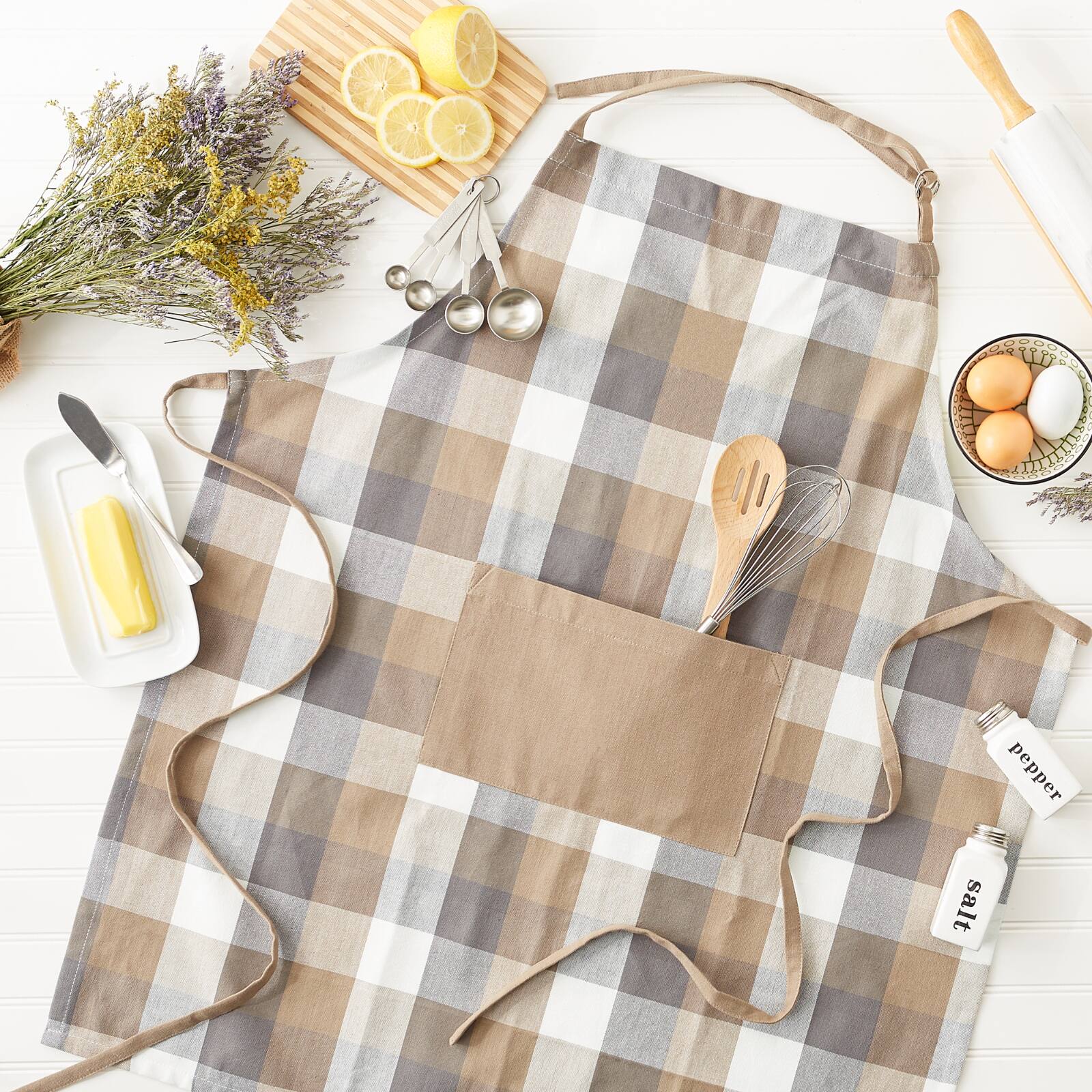 DII&#xAE; Tri Color Check Chef Apron