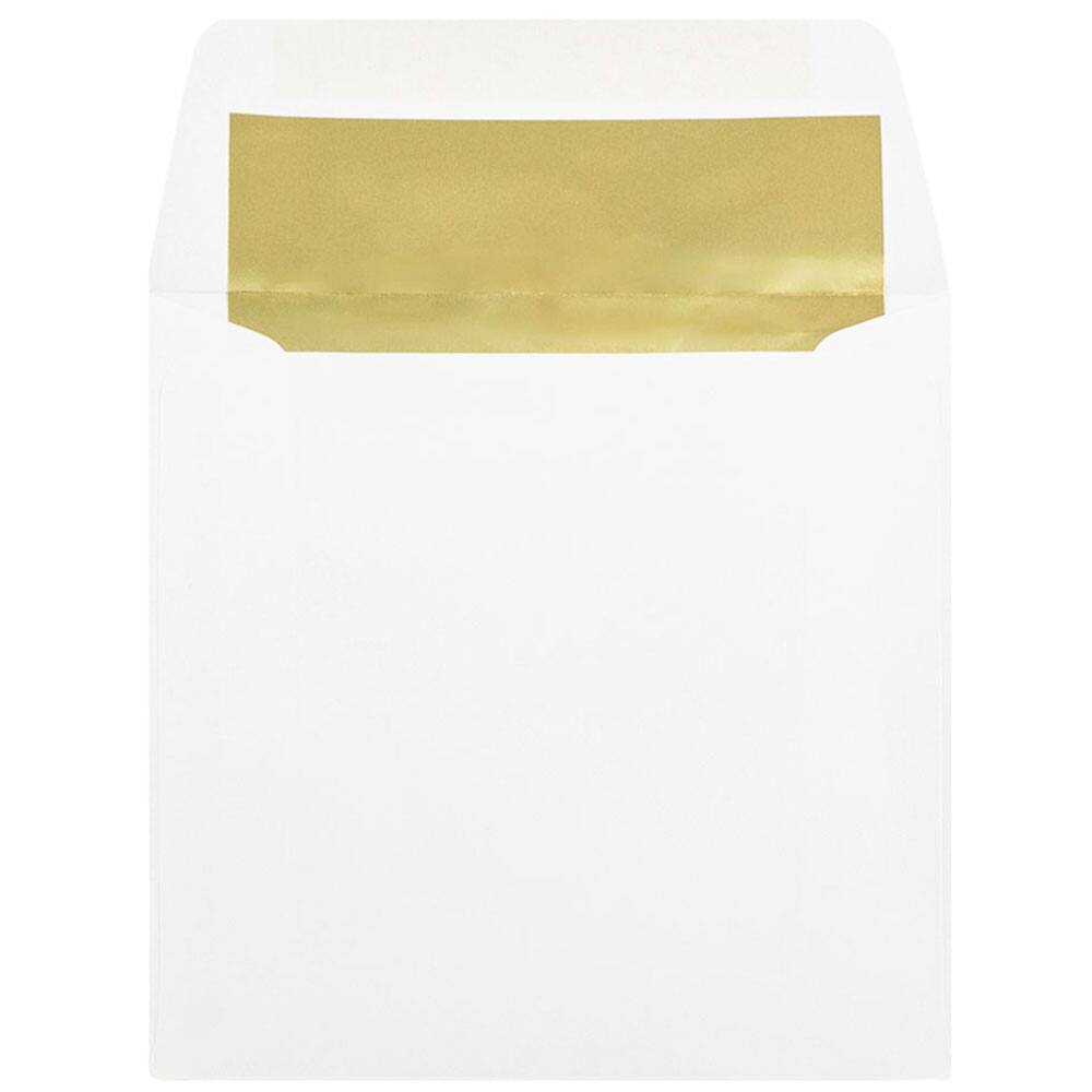 JAM Paper 6&#x22; Square Gold Foil Lined Invitation Envelopes