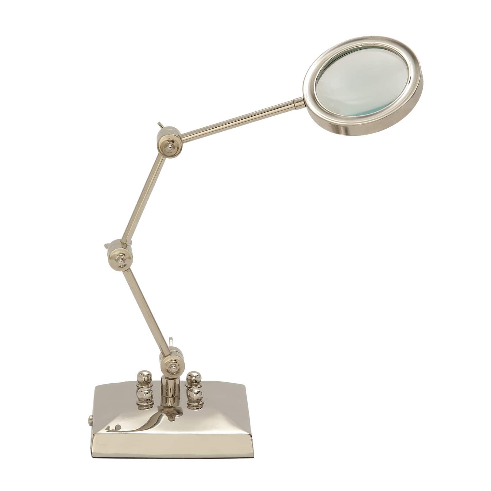 Silver Aluminum Traditional Magnifying Glass, 20&#x22; x 6&#x22; x 6&#x22;