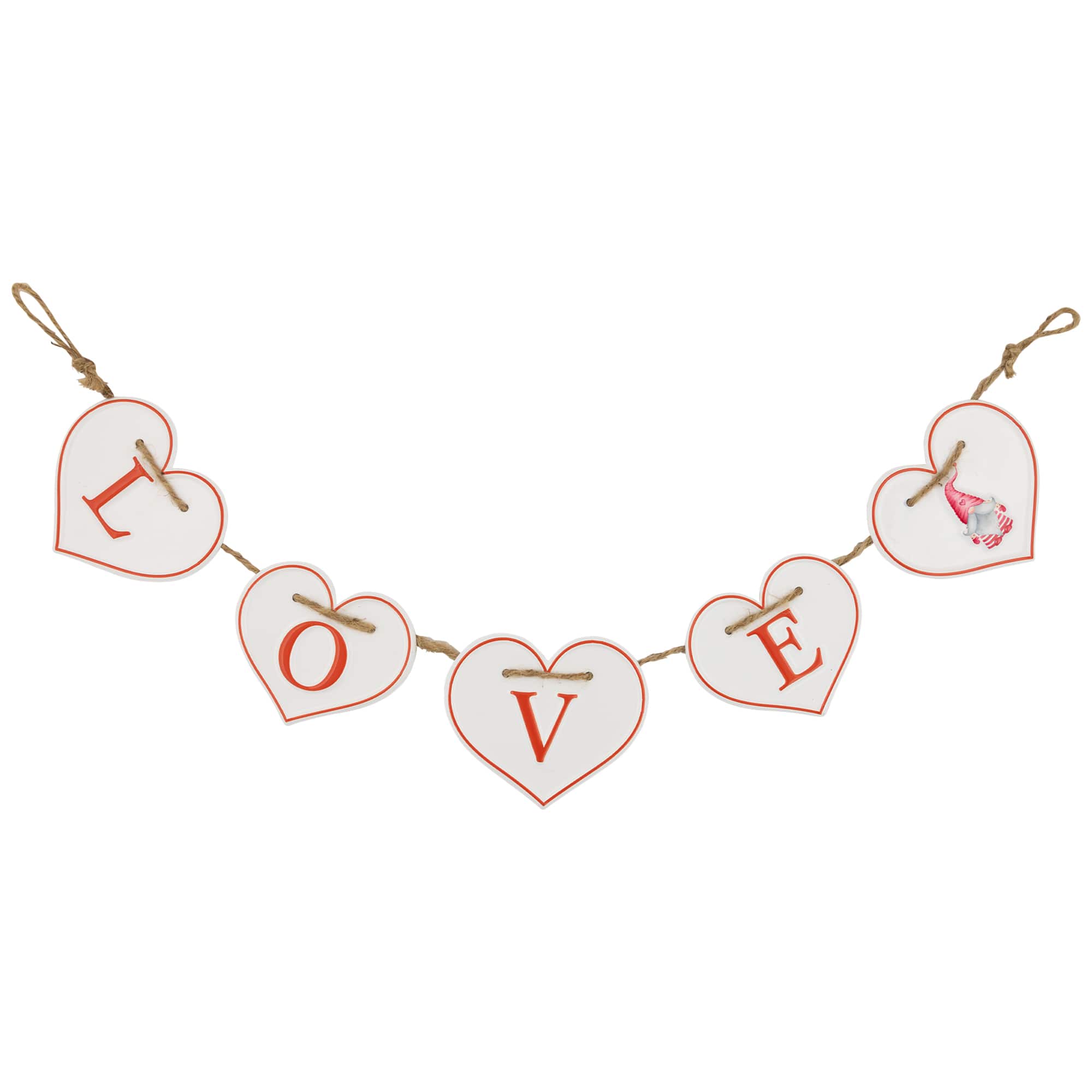 32&#x22; Valentine&#x27;s Day LOVE Hearts Metal Banner