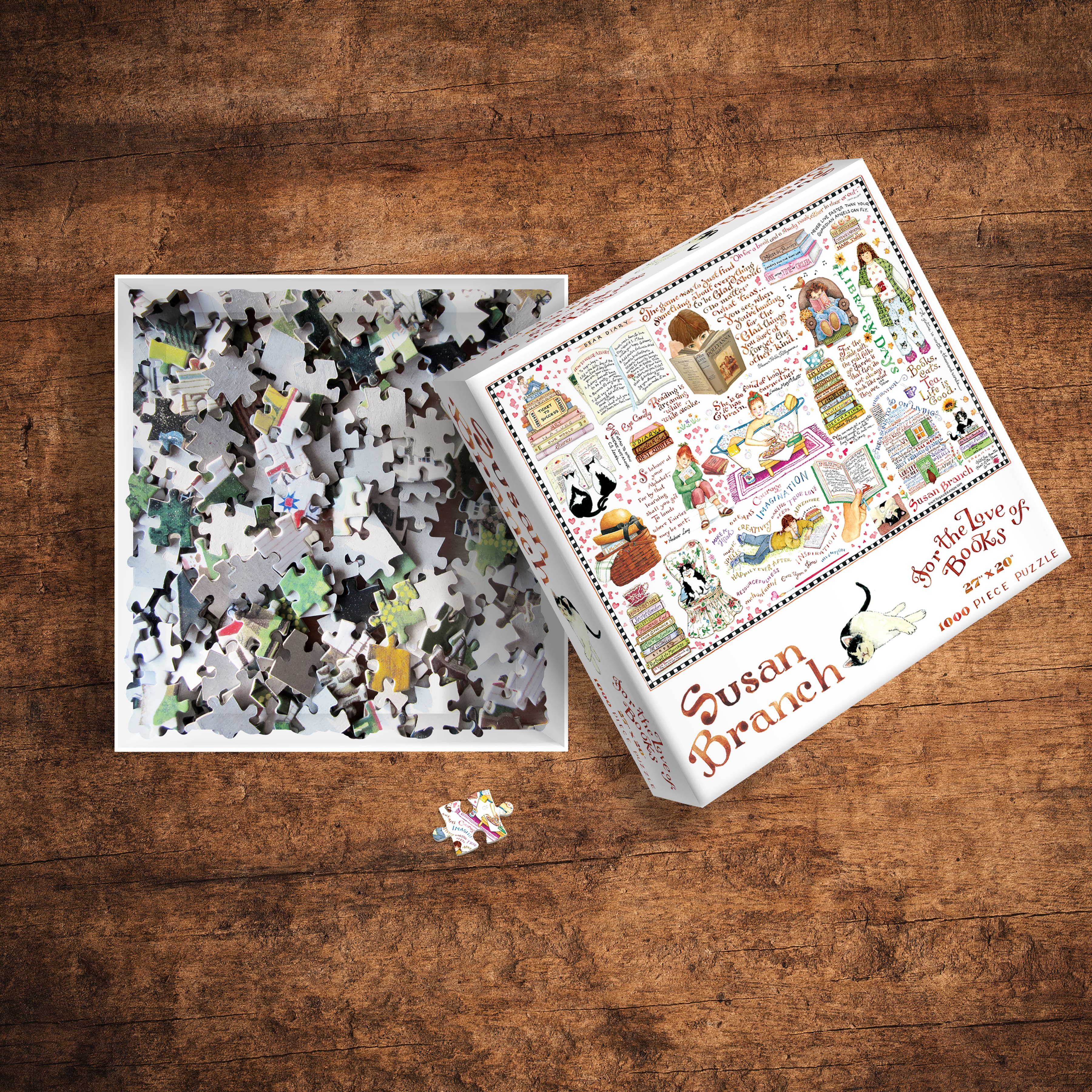 TF Publishing Books &#x26; Cats Susan Branch 1,000 Piece Jigsaw Puzzle