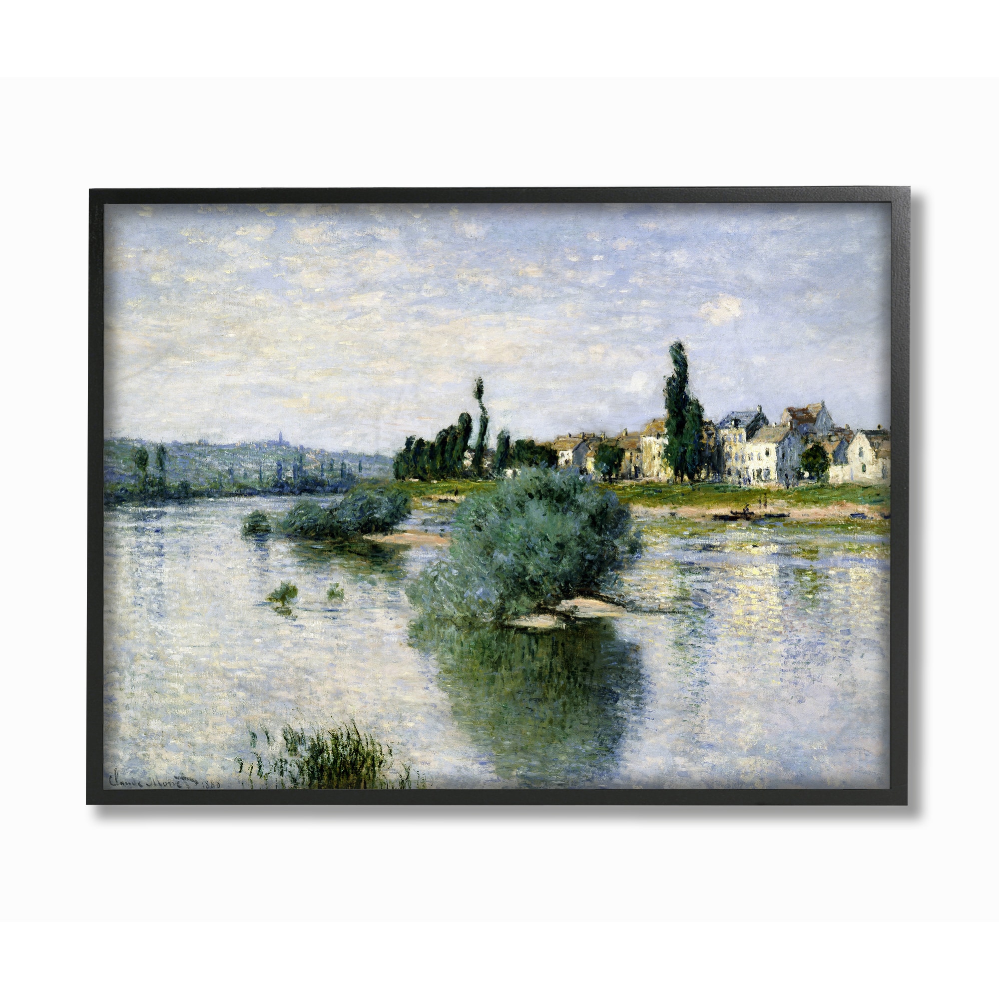 Stupell Industries Monet Classic Countryside Homes Lake Landscape Framed Wall Art