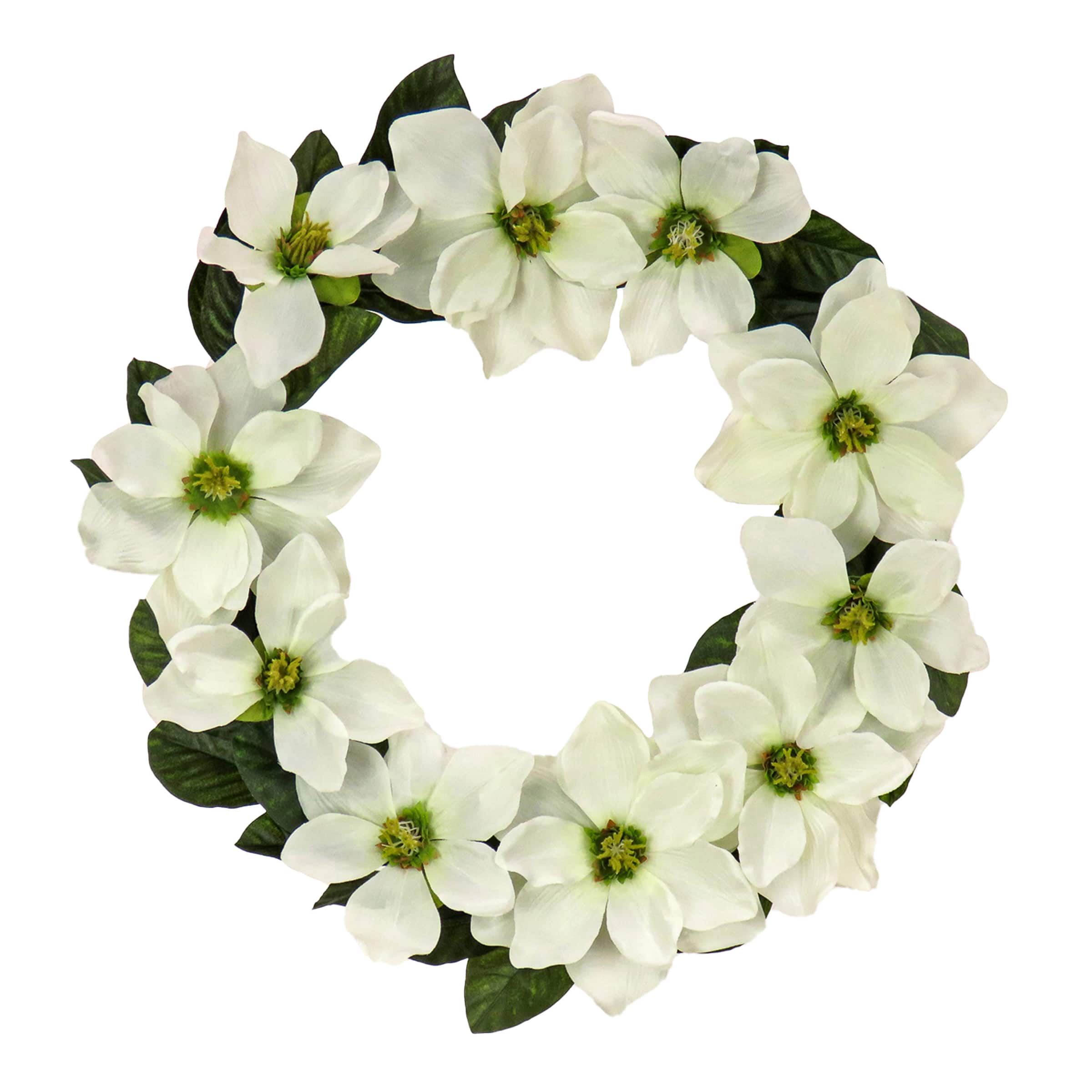 24" Cream Magnolia Flowers Wreath