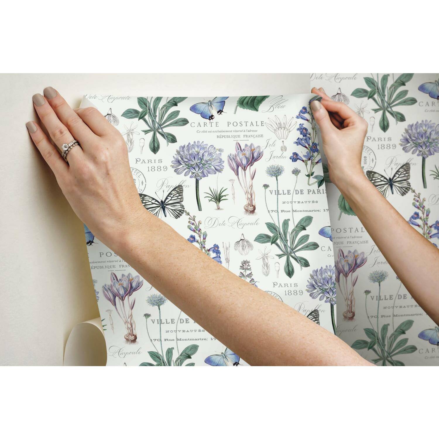 RoomMates Butterfly Botanical Peel &#x26; Stick Wallpaper