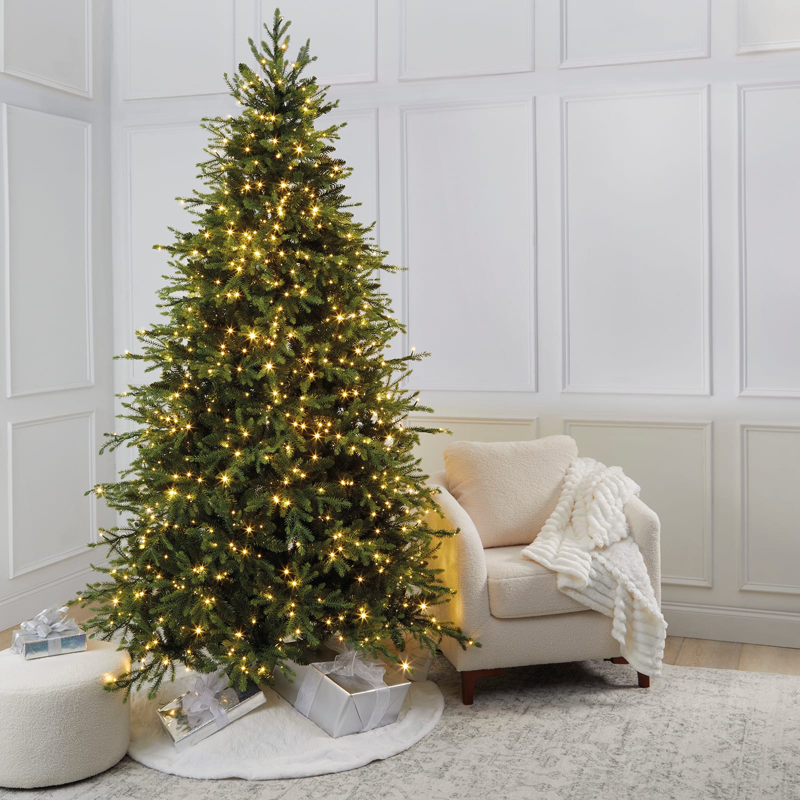 7.5ft. Pre-Lit Charlotte Spruce Realistic Artificial Christmas Tree, Color Changing Mini LED Lights by Ashland&#xAE;
