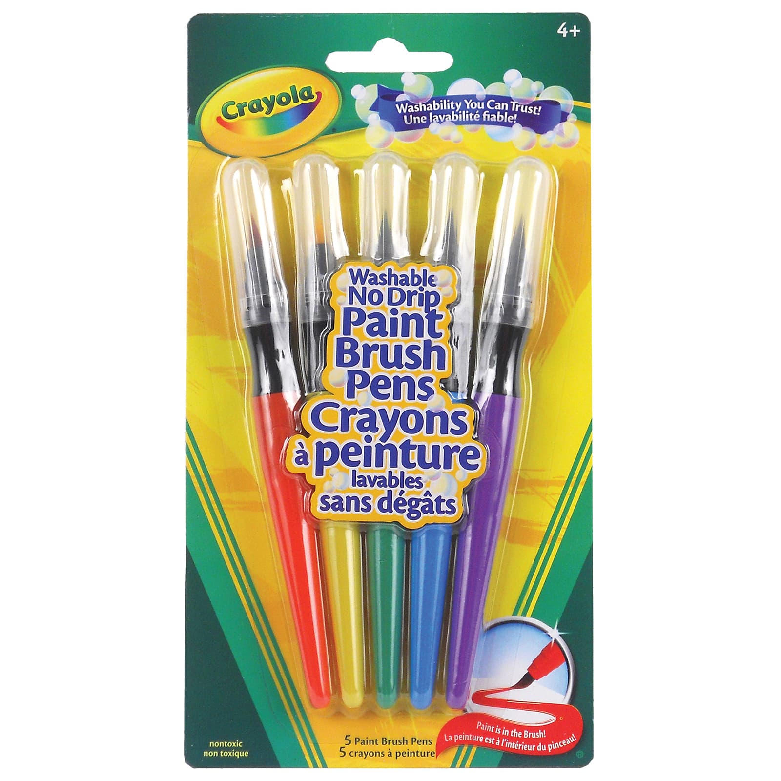 Crayola® Washable No Drip Paint Brush Pens, 6 Packs of 5