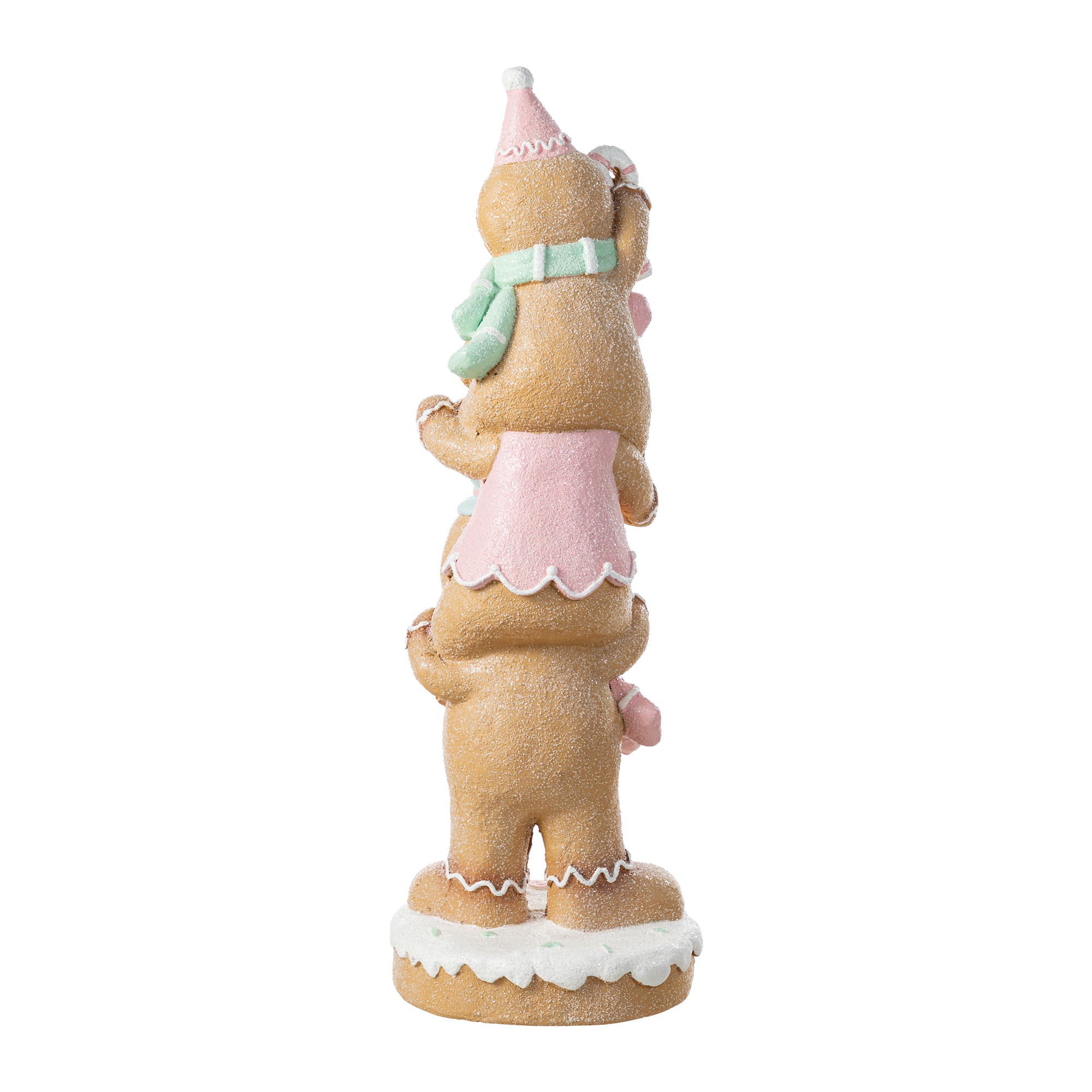 Glitzhome&#xAE; 29.25&#x22; Christmas Macaron Resin Stacked Gingerbread Man Porch Decor