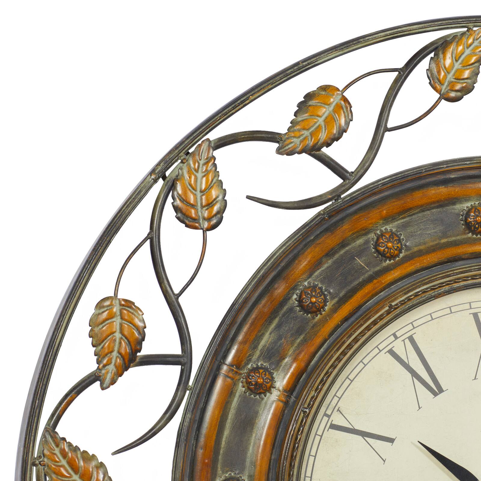 Brown Rustic Metal Wall Clock