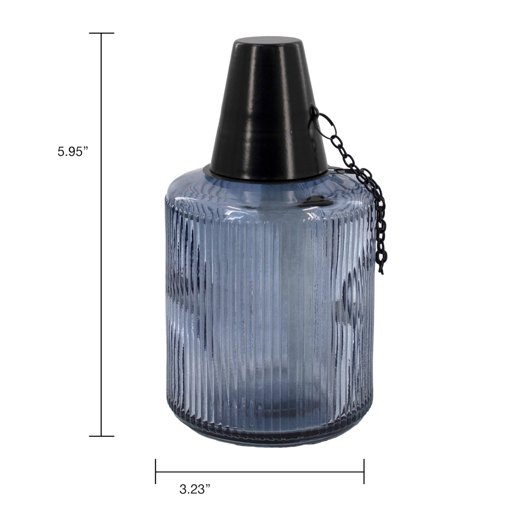 Patio Essentials 6&#x22; Ribbed Glass Tabletop Torch