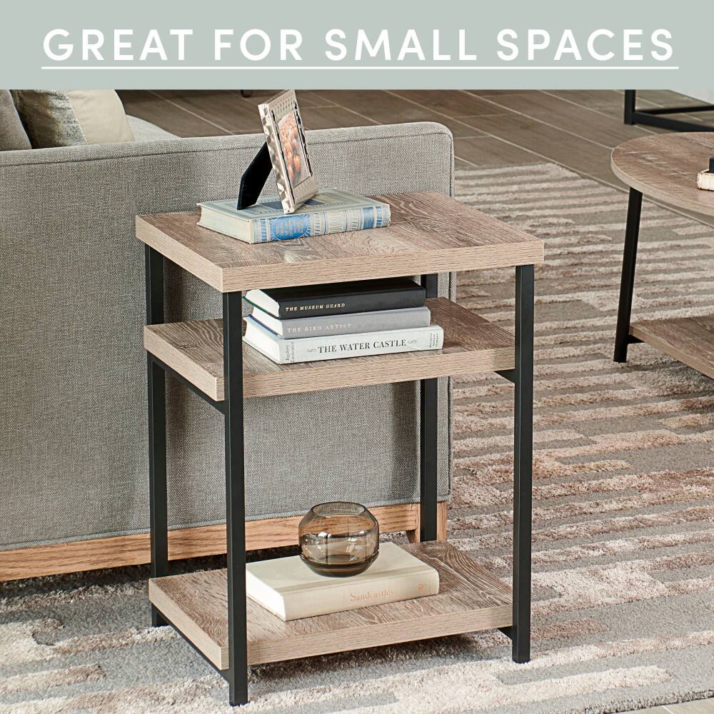 Household Essentials Jamestown Ashwood 2-Shelf End Table