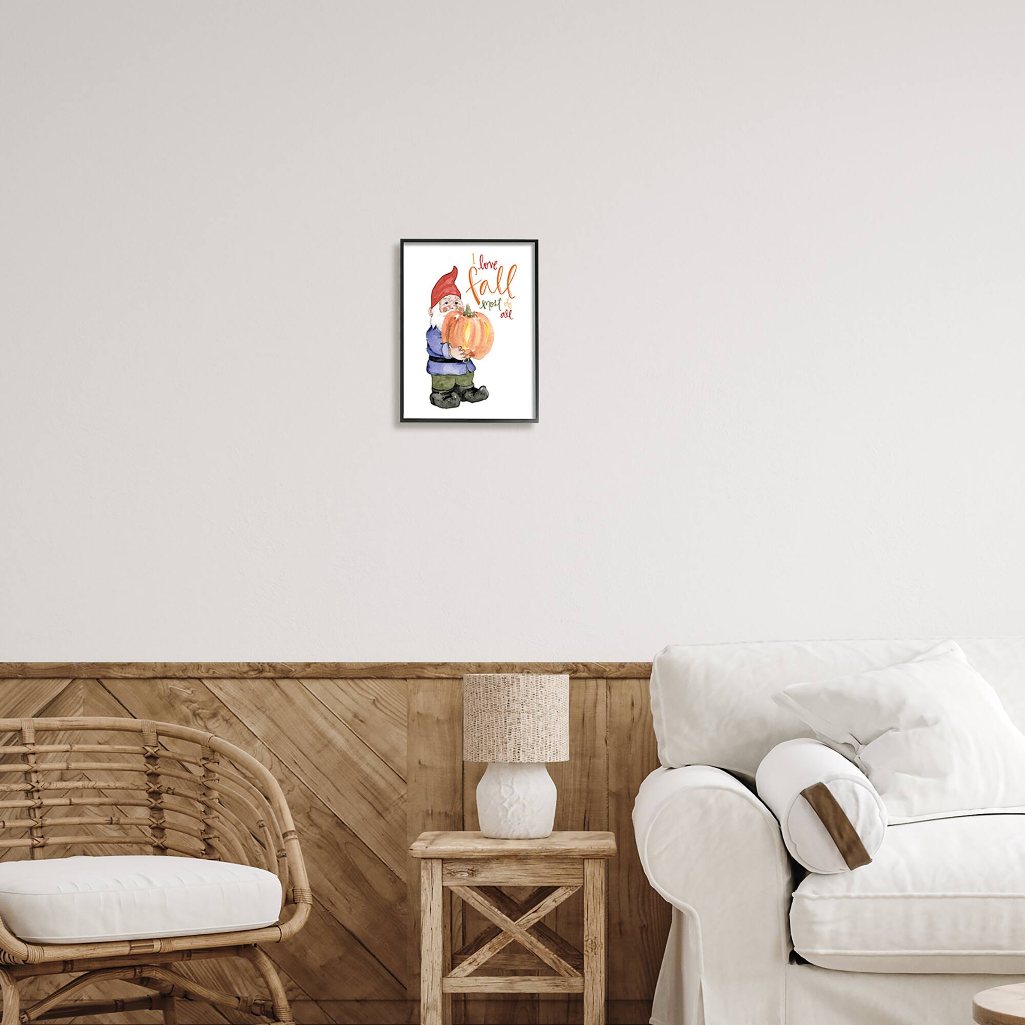 Stupell Industries I Love Fall Most Of All Gnome Framed Giclee Art