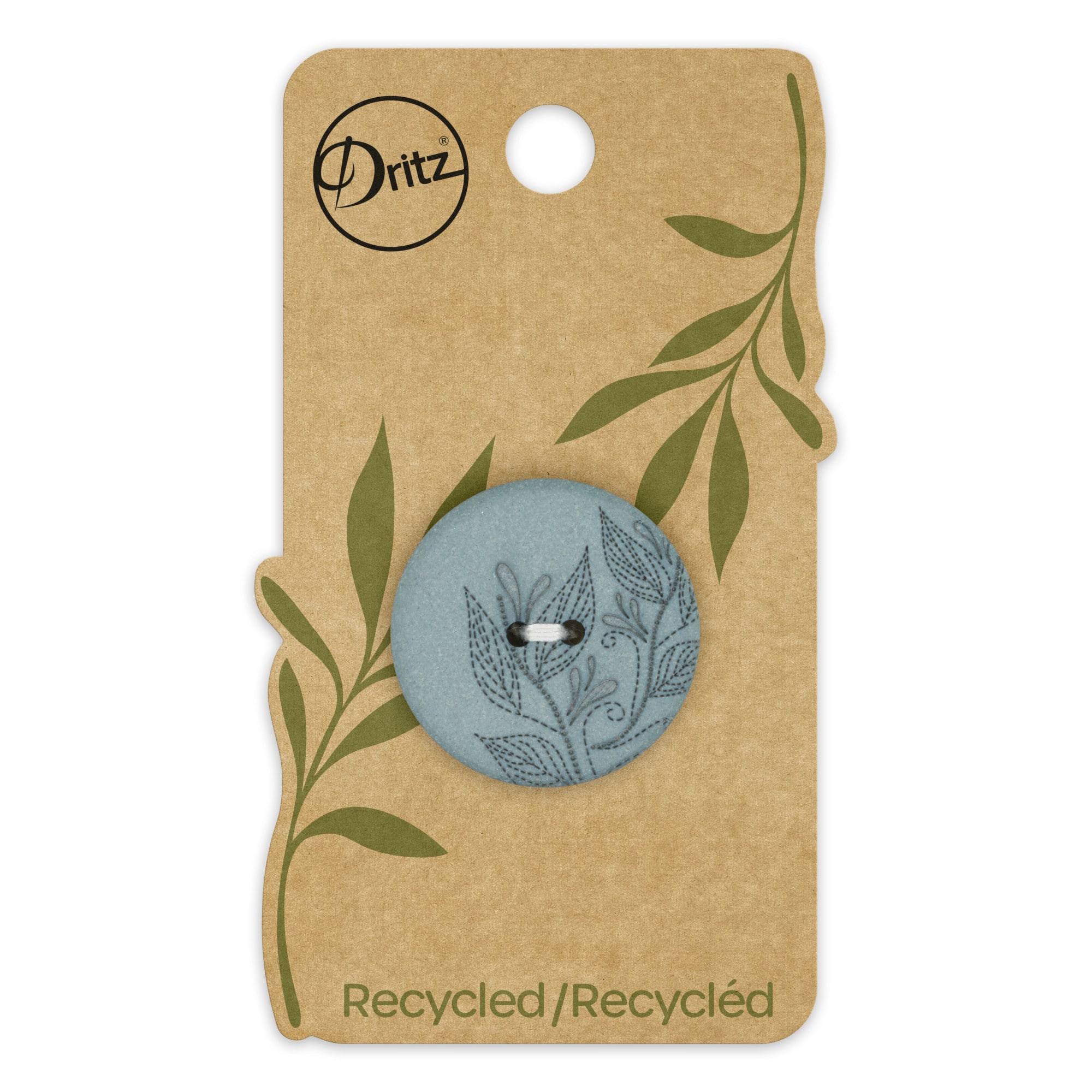 Dritz® 28mm Dark Turquoise Recycled Hemp Round Floral Button, 3ct.