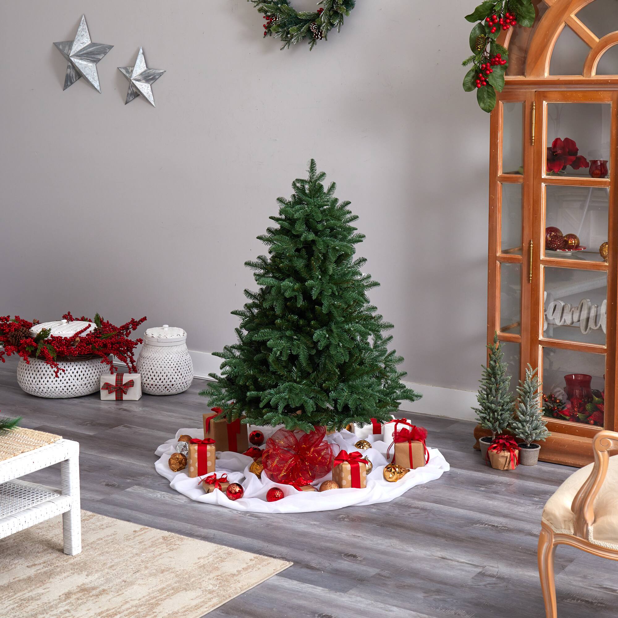 4ft. Pre-Lit South Carolina Spruce Artificial Christmas Tree, Clear Lights