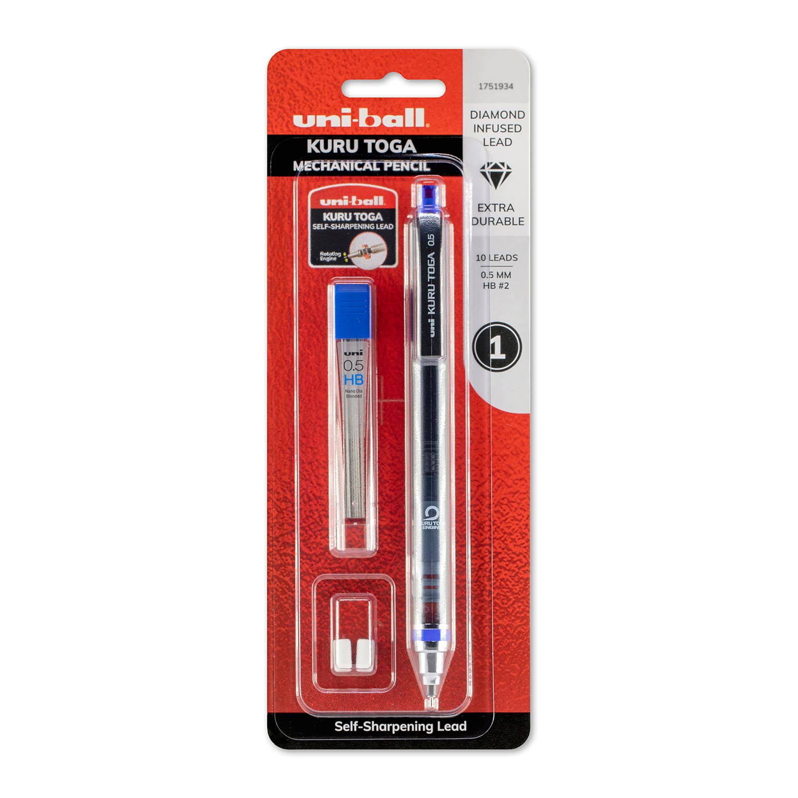 Uni Kuru Toga Pencil Lead - 0.5mm - HB ,20 Leads X 5-pack （Total 100 Leads Value Set （With Our Shop Original Product Description）