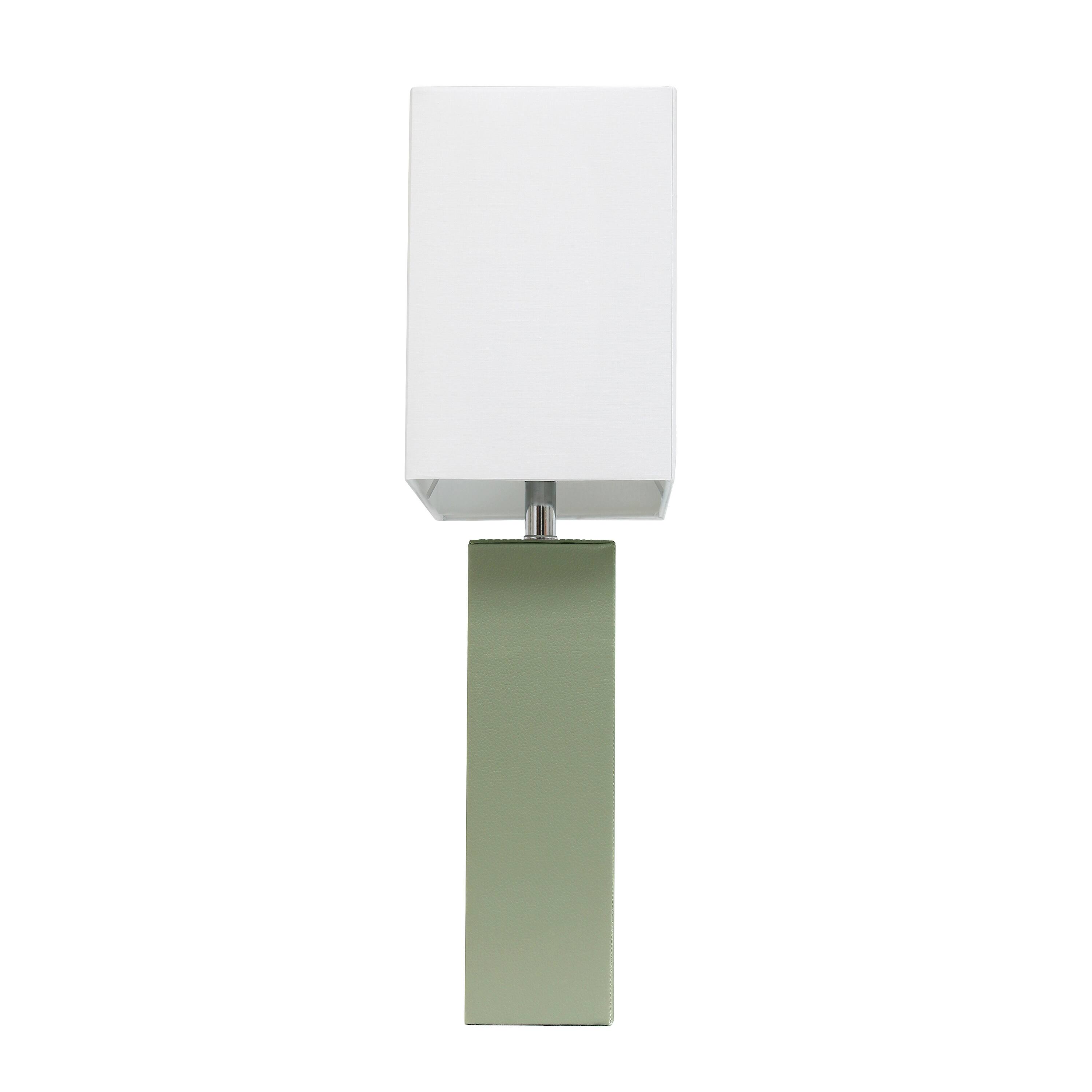 Lalia Home Lexington 21" Sage Green Leather Base Table Lamp
