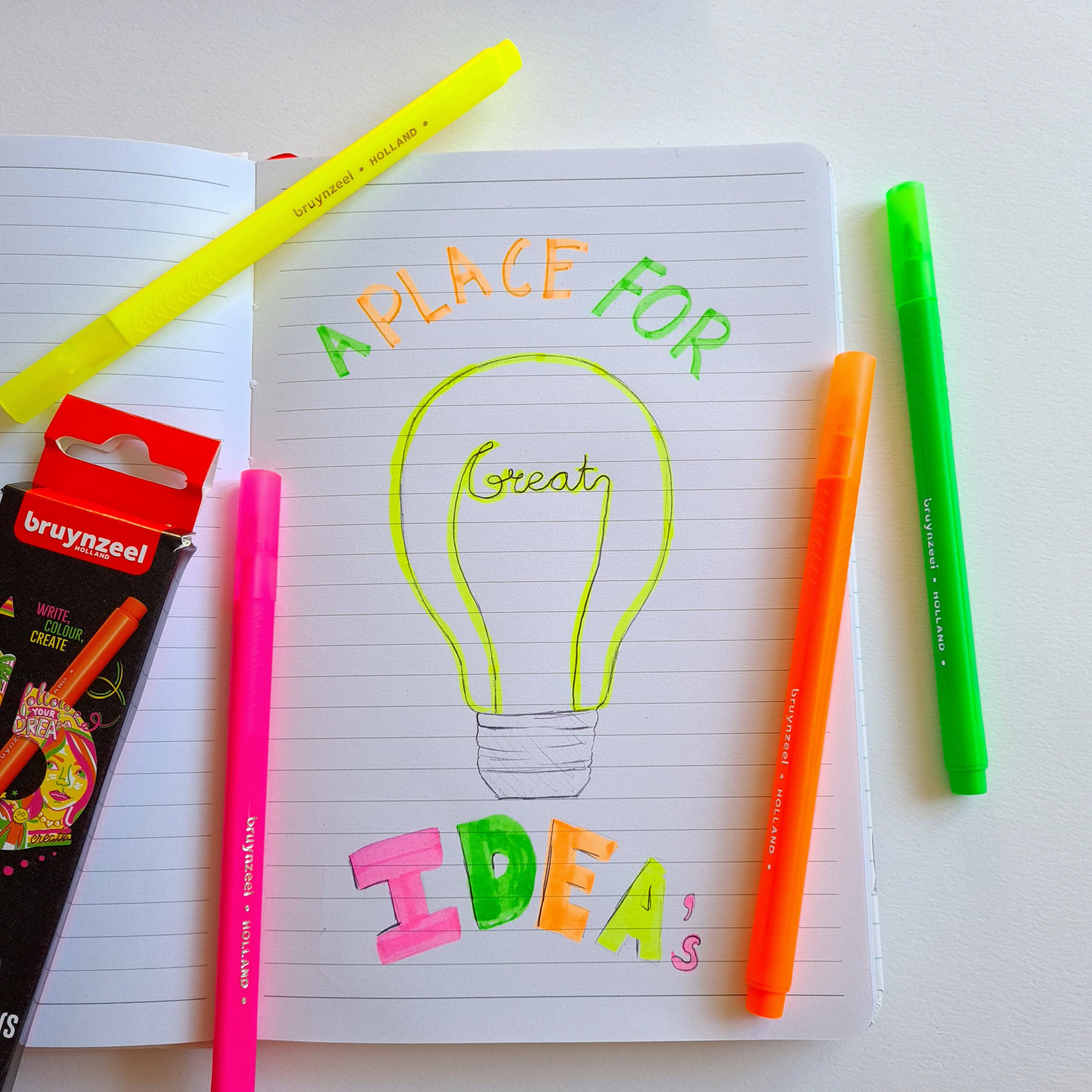 Bruynzeel Neon Colors 4 Highlighter Set