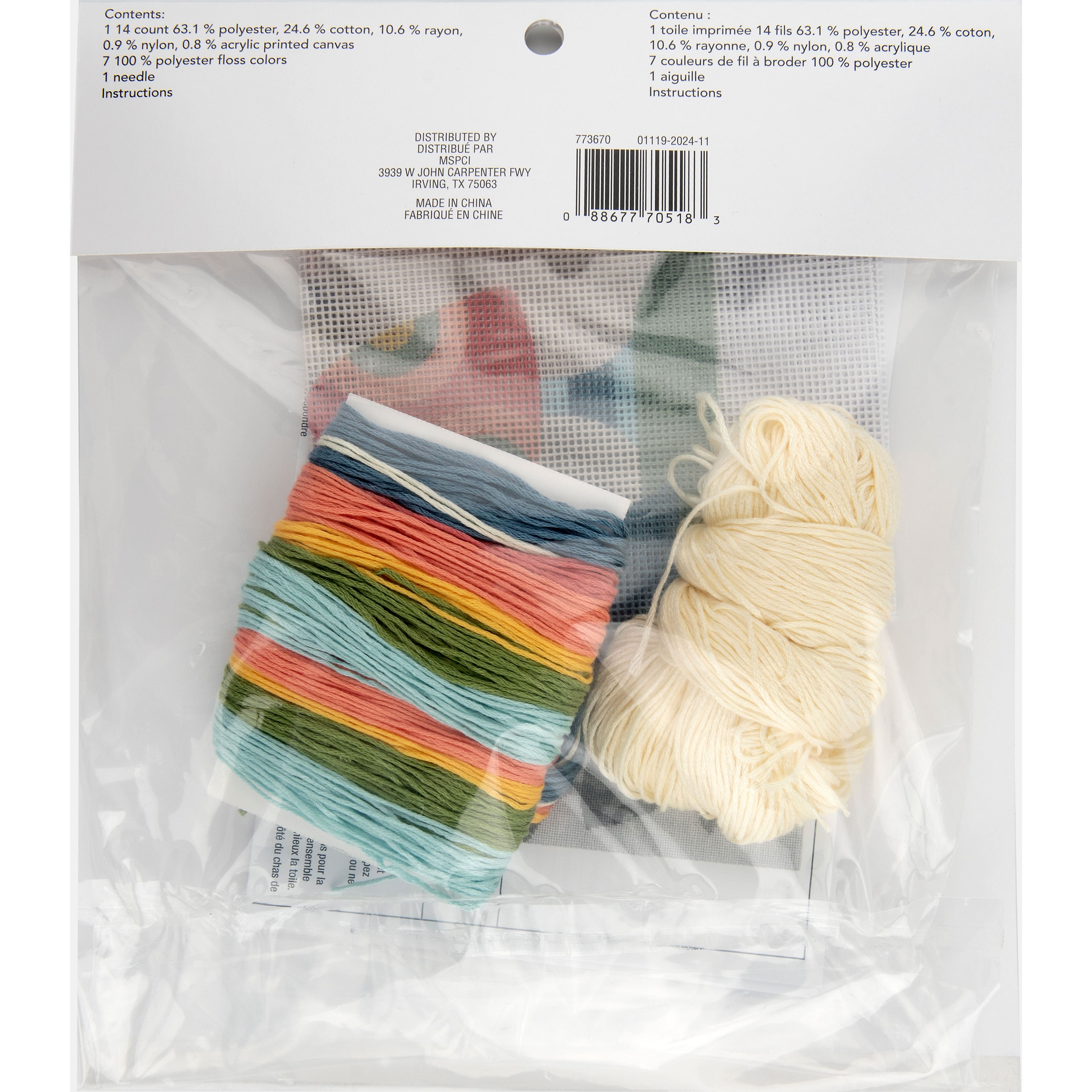 8" x 8" Retro Mushrooms Needlepoint Kit by Loops & Threads®