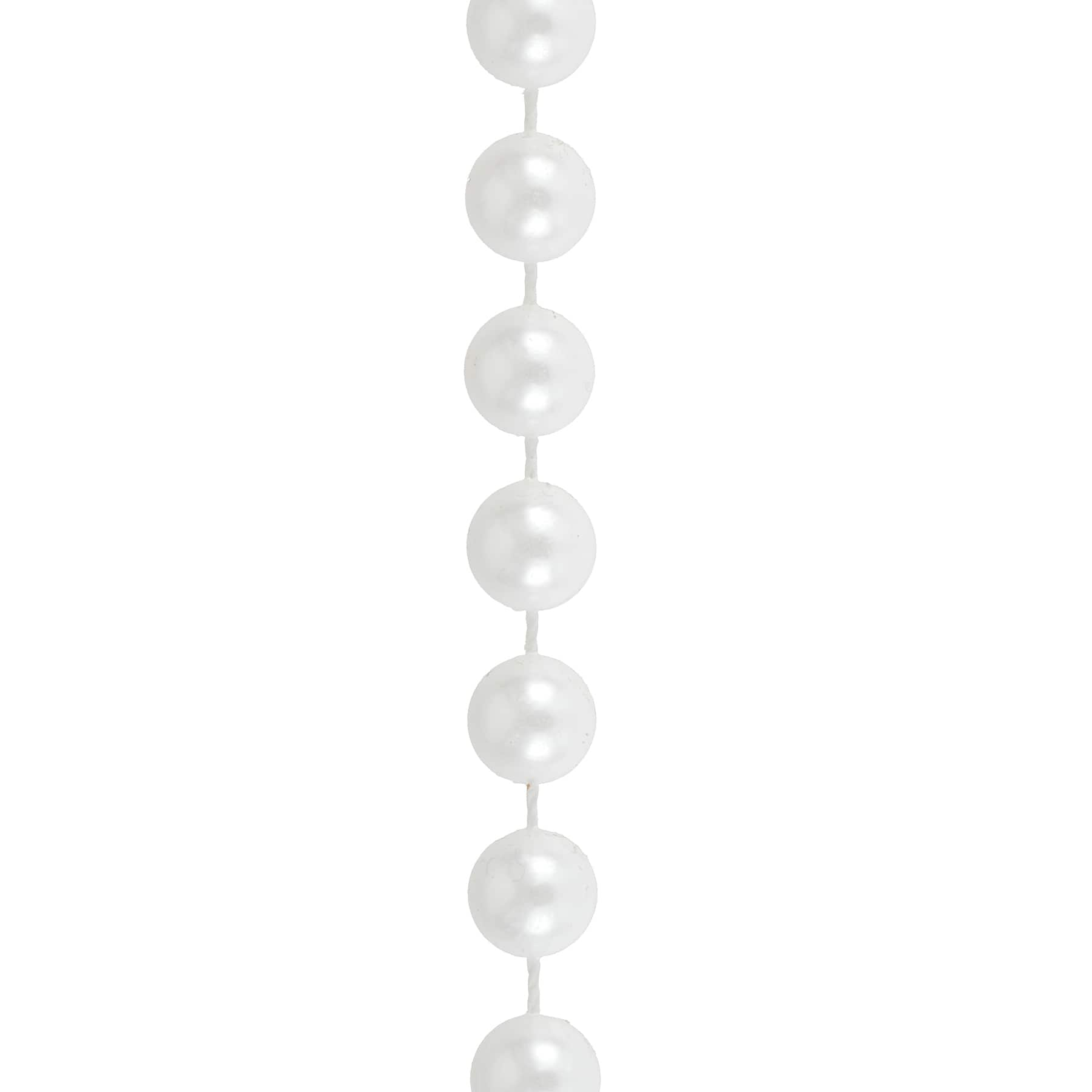 10mm White Round Plastic Pearl Bead Garland, 50ft. by Bead Landing&#x2122;