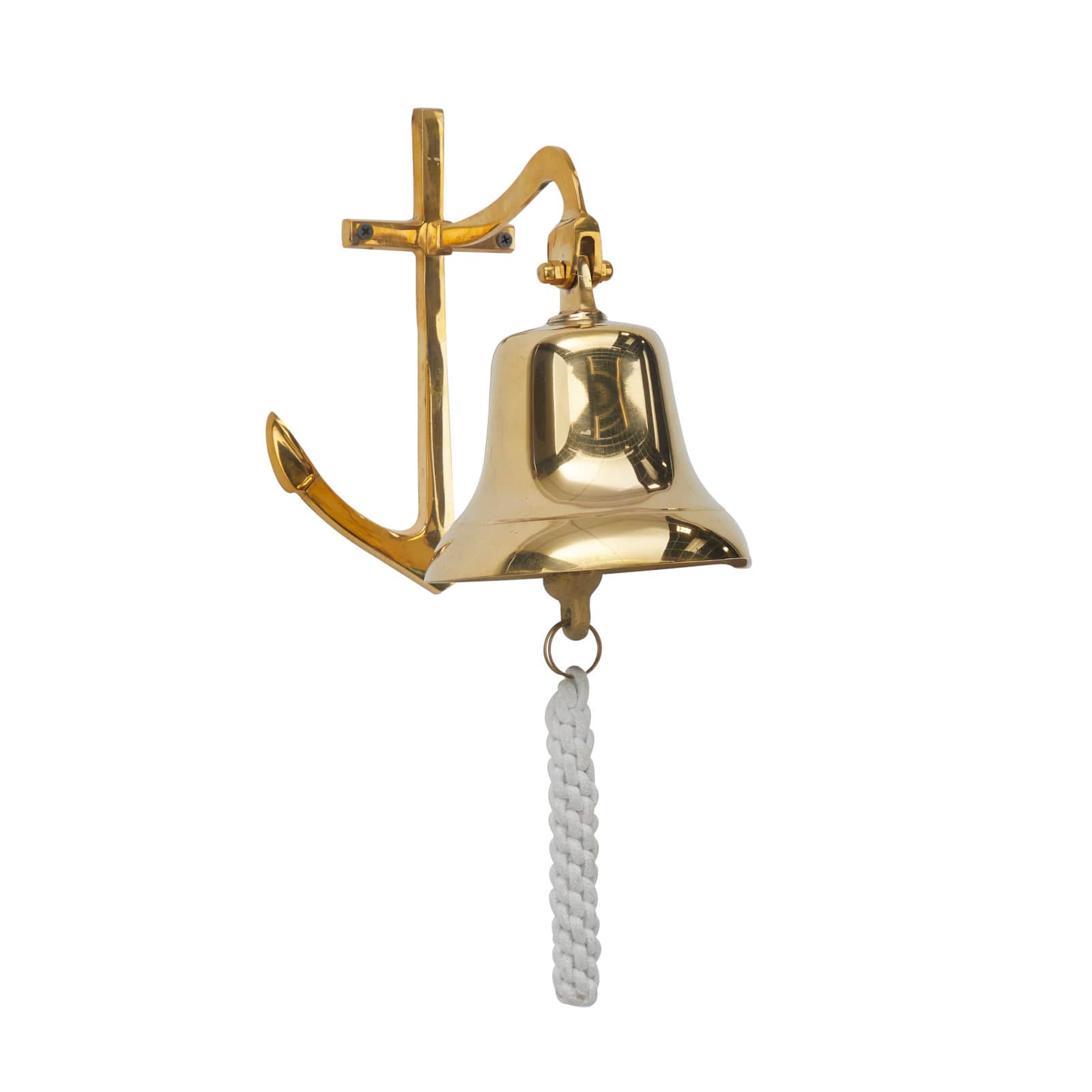 9.5&#x22; Gold Nautical Bell Wall Accent with Anchor Backing