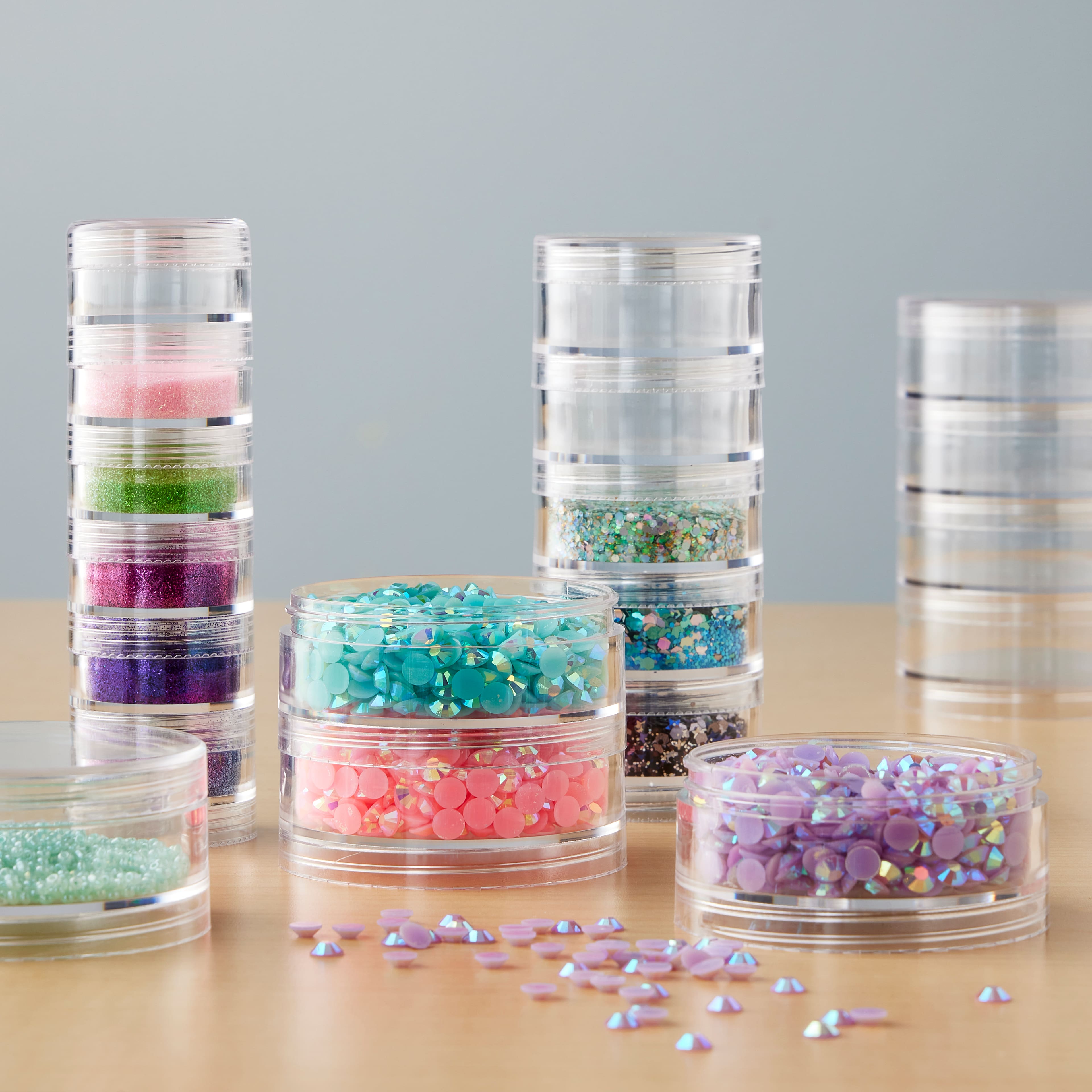 Clear Round Bead Storage Stack Set by Bead Landing&#x2122;