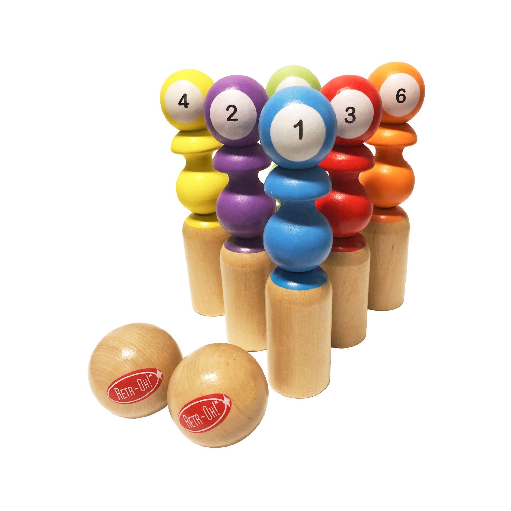 Fun2Give&#xAE; Retr-Oh!&#x2122; Wooden Bowling Game