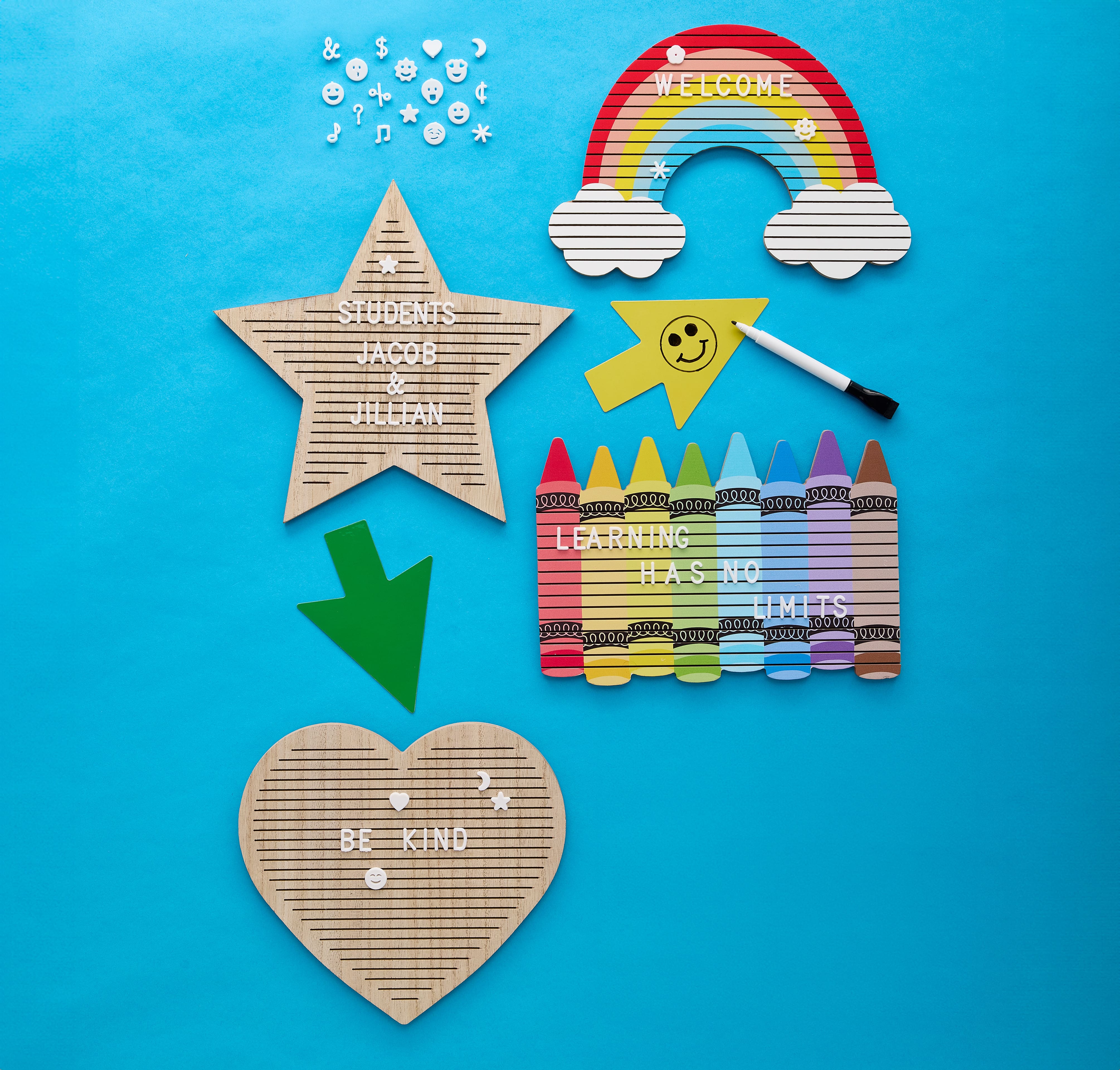 Rainbow Crayon Letterboard by B2C&#x2122;