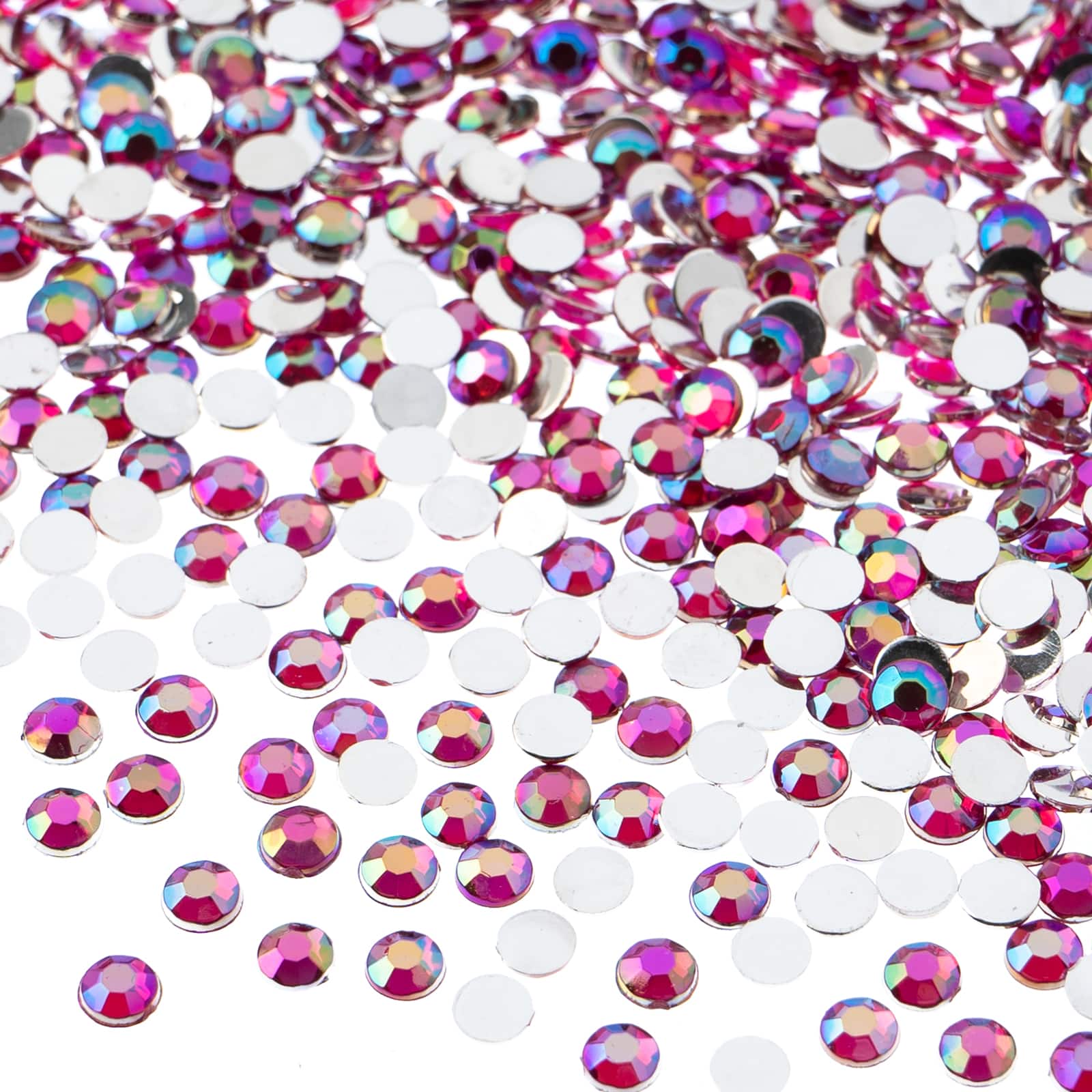 John Bead Acrylic Round Flat Back Rhinestones, 4mm