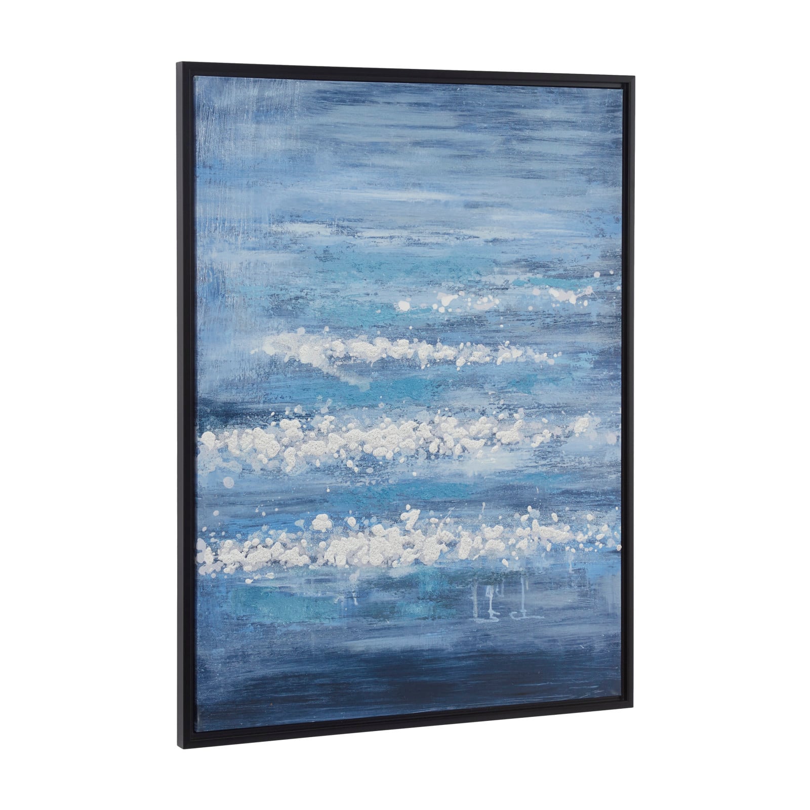 Blue Wood Modern Framed Wall Art 39&#x22; x 30&#x22;