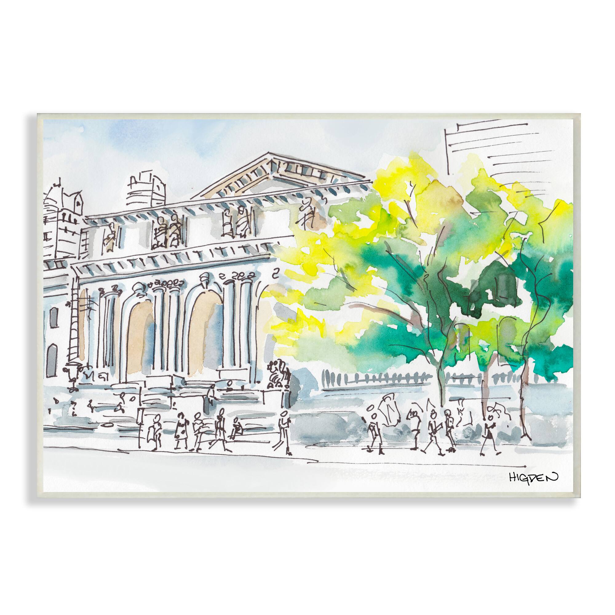 Stupell Industries Classic City Architecture Urban Watercolor Landscape Wall Plaque