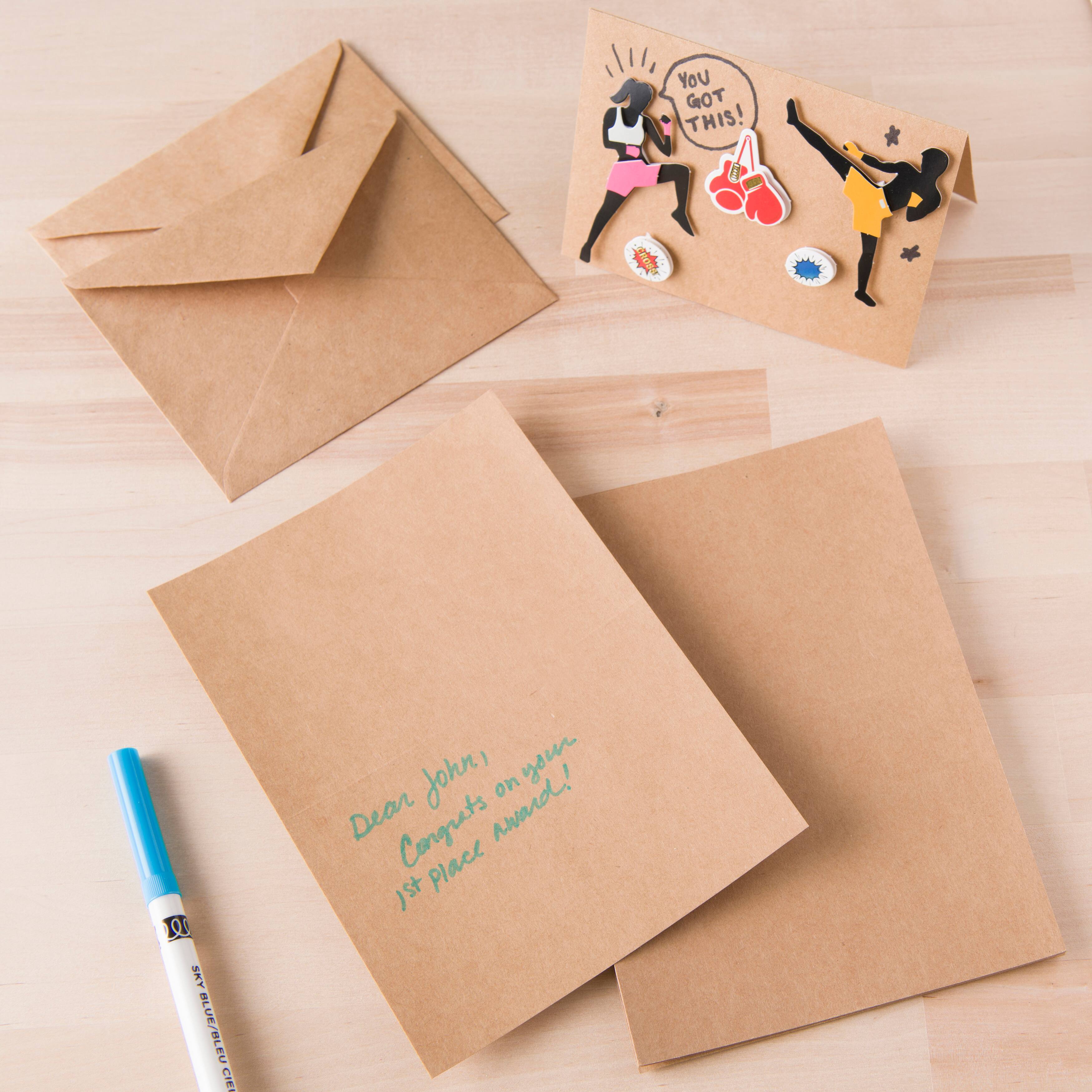 27 Packs: 25 ct. (675 total) 4&#x22; x 5.5&#x22; Kraft Cards &#x26; Envelopes by Recollections&#xAE;