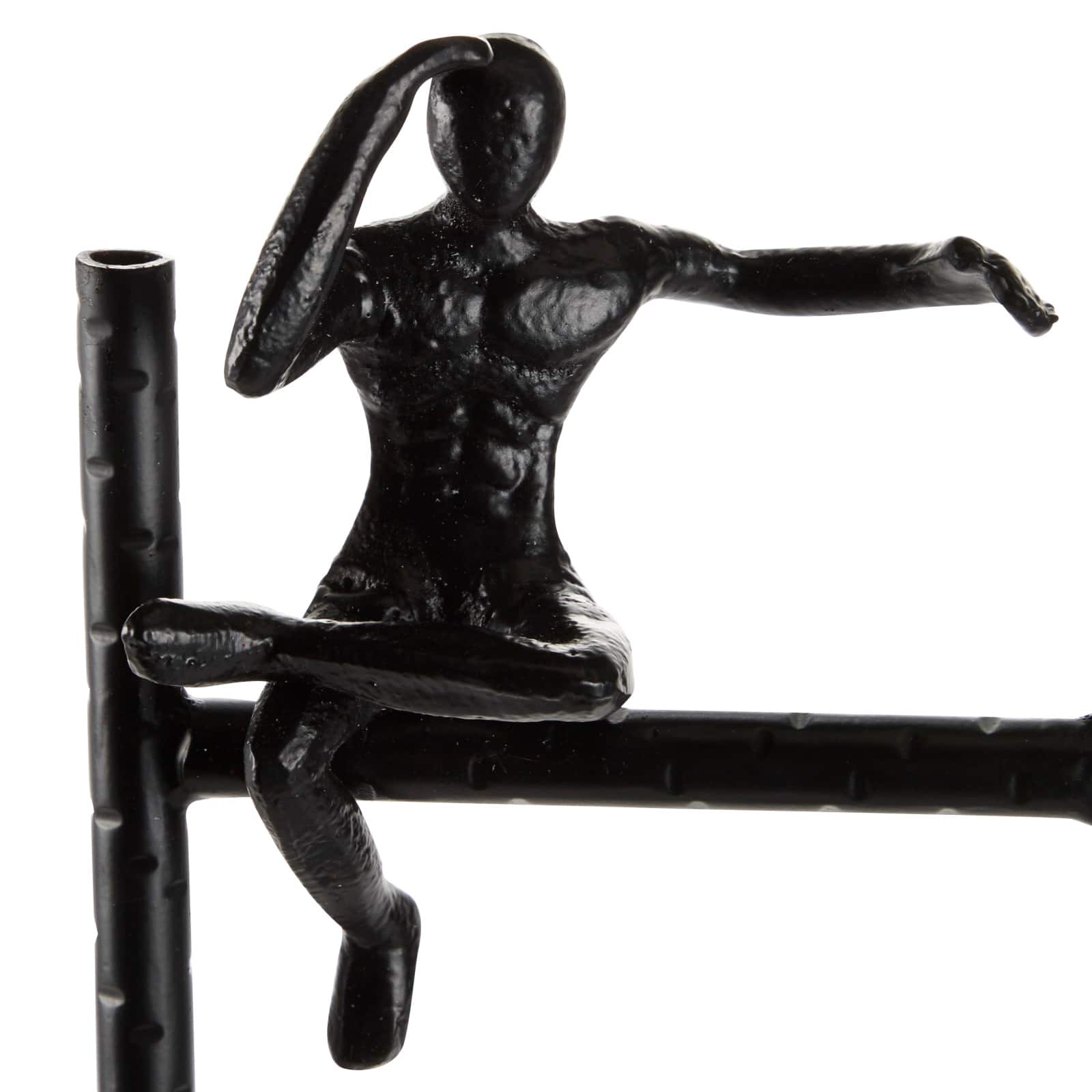 Black Metal Contemporary Sculpture, Geometric 27&#x22; x 5&#x22; x 9&#x22;