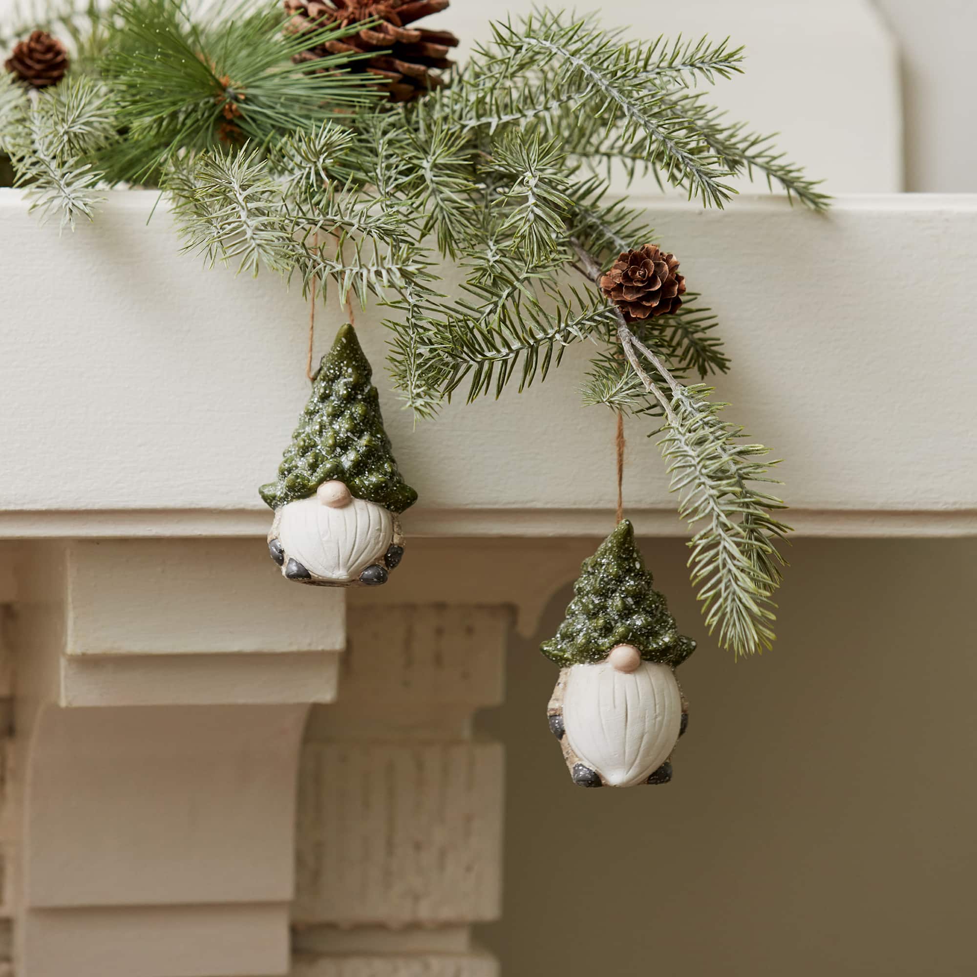 6ct. 3.25" Gnome with Tree Hat Ornaments