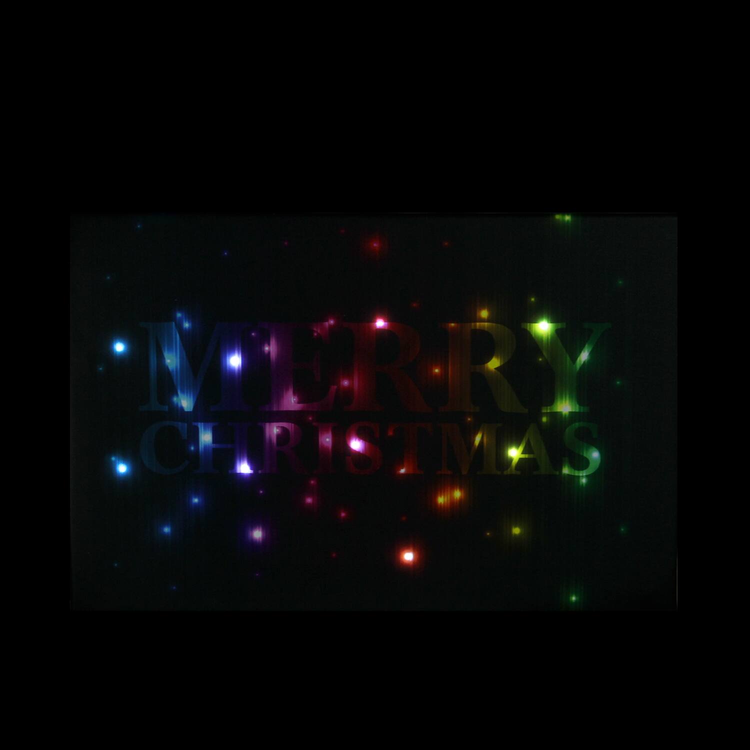 LED Lighted Multi-Colored &#x22;Merry Christmas&#x22; Canvas Wall Art