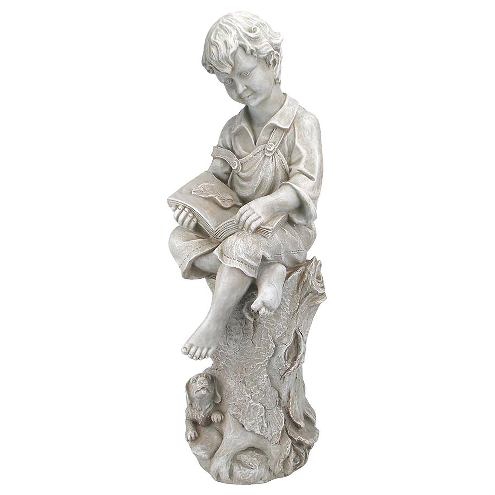 Design Toscano 34.5&#x22; Sebastian the Reading Child Garden Statue