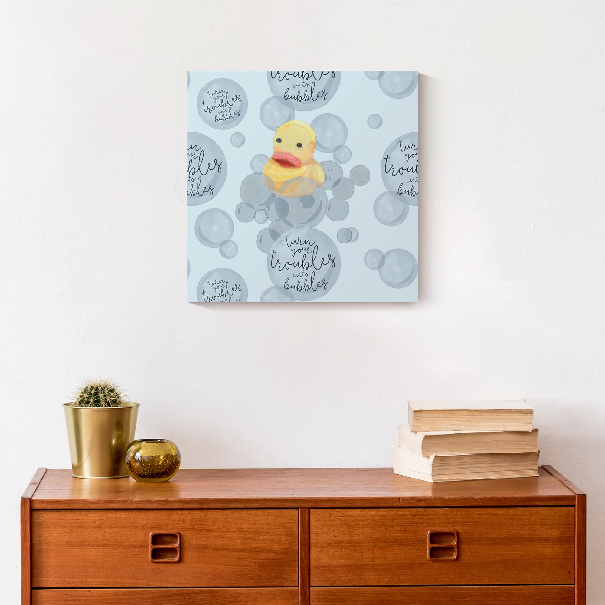 Turn Your Troubles Into Bubbles With Ducky Canvas Wall Art