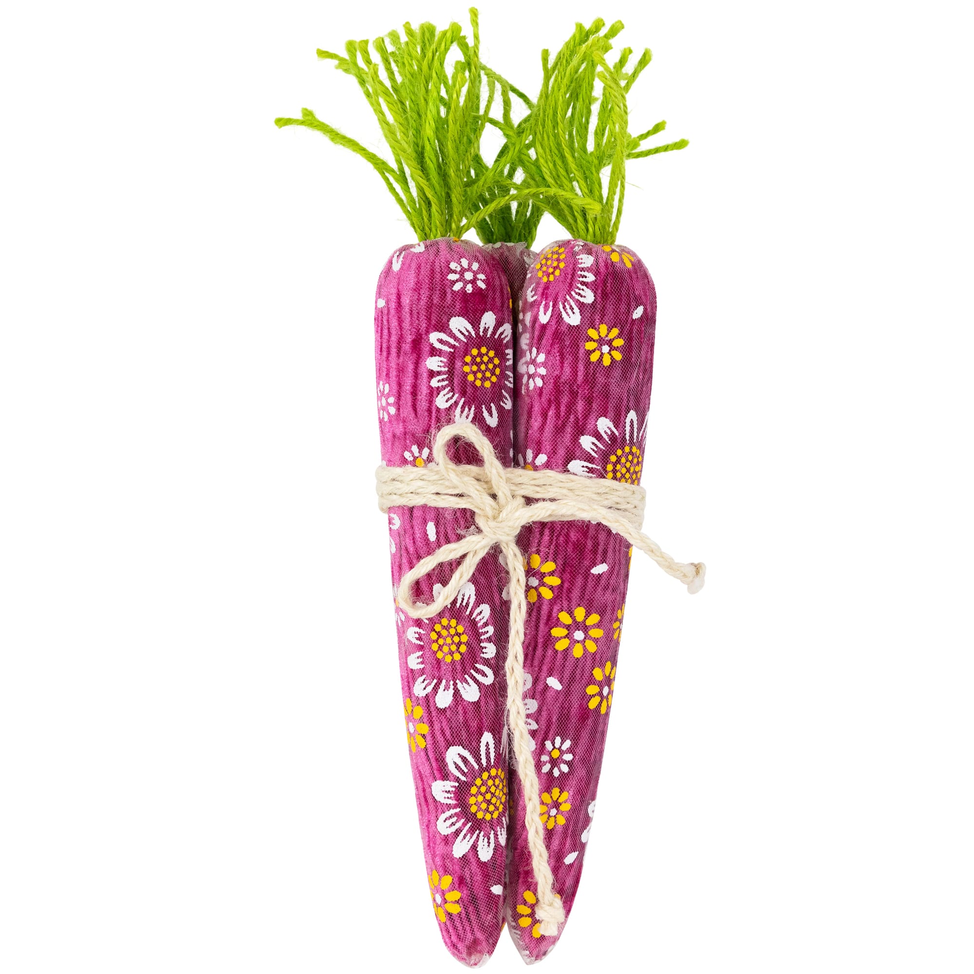 10.25&#x22; Floral Easter Carrot Decorations Set